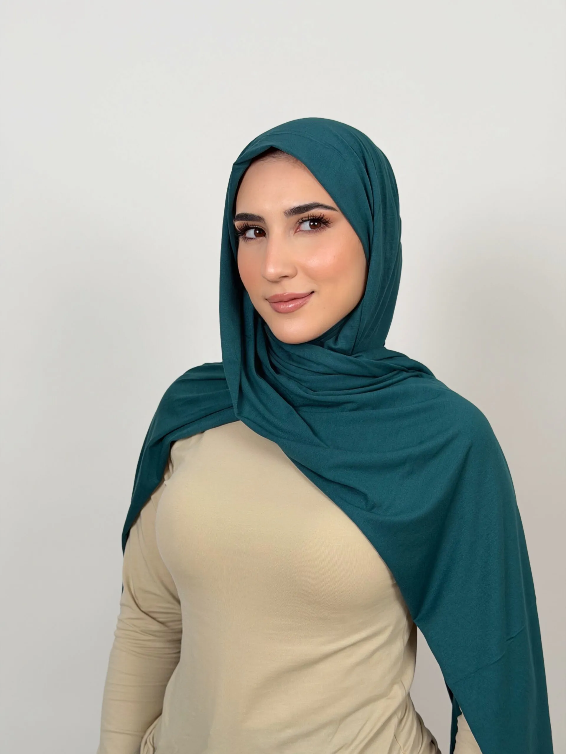 Foulard Cotton Viscose Bleu Canard – Image 2