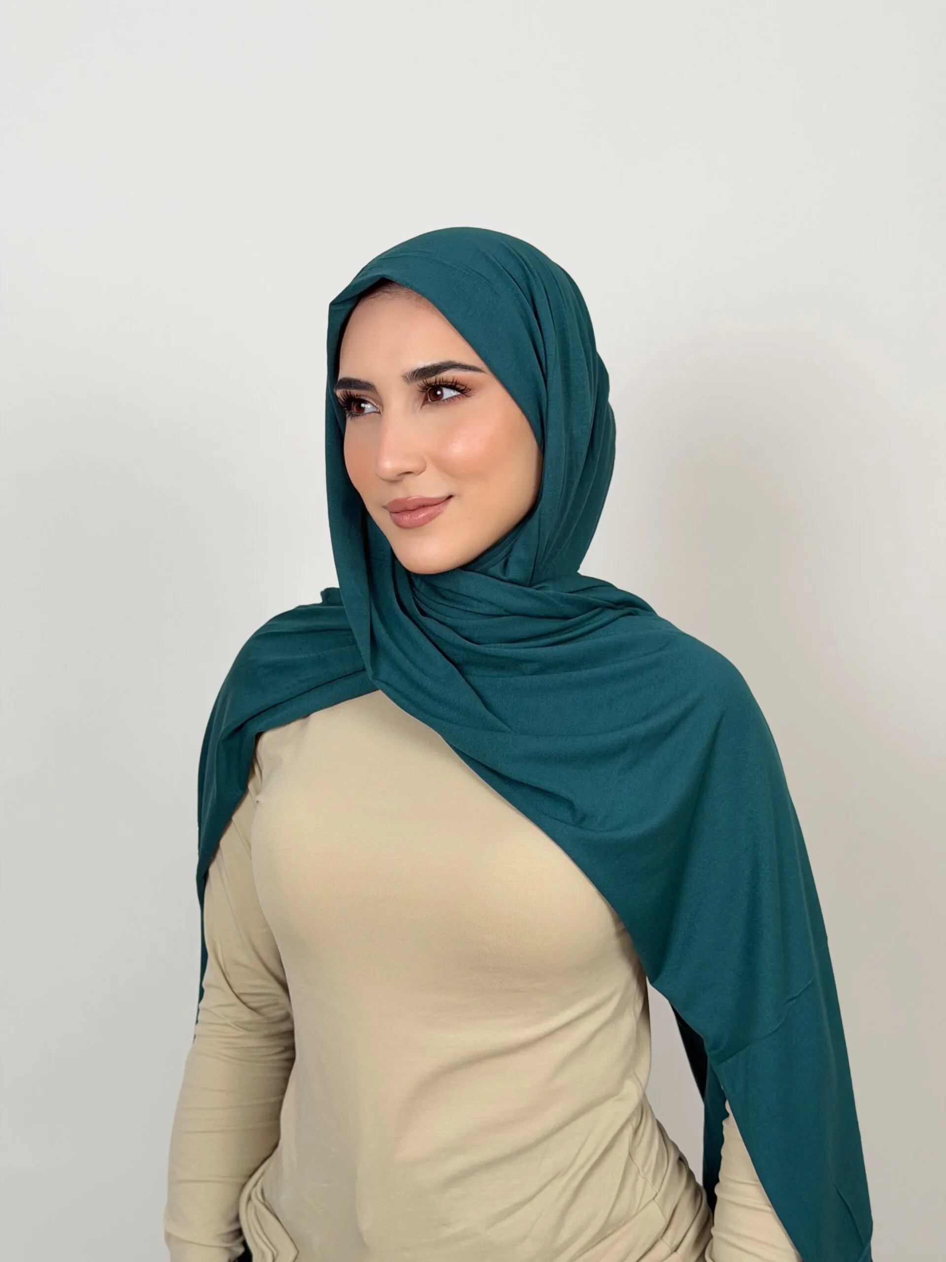 Foulard Cotton Viscose Bleu Canard – Image 1