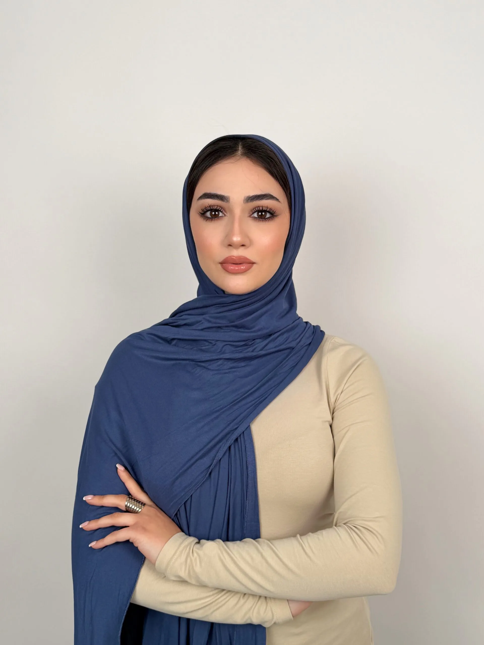 Foulard Cotton Viscose Bleu Cobalt – Image 1