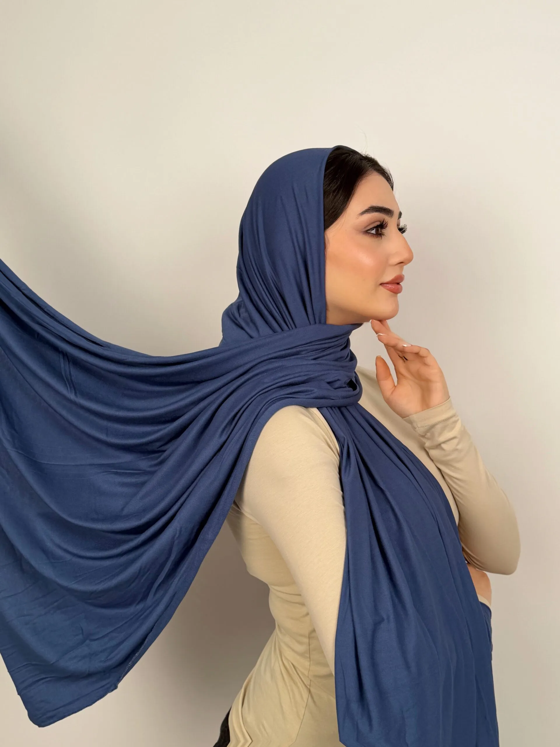 Foulard Cotton Viscose Bleu Cobalt – Image 2