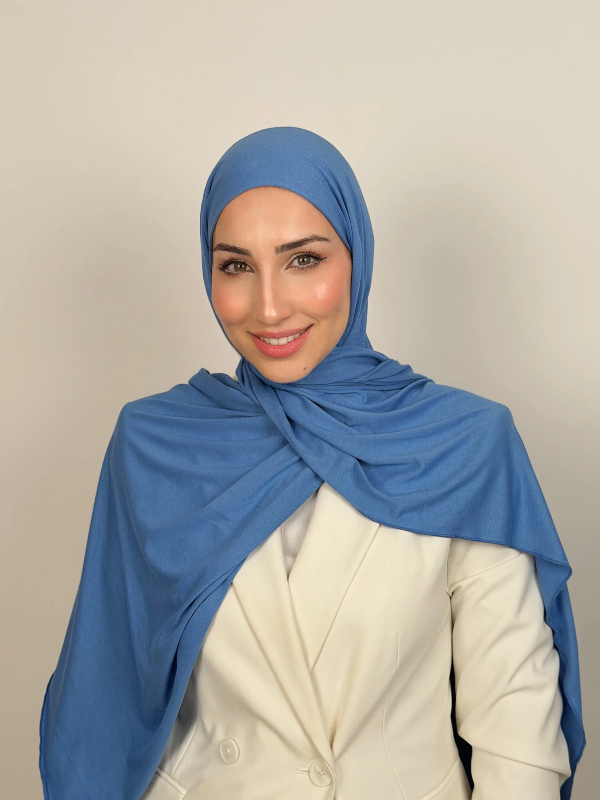 Foulard Cotton Viscose Bleu Électrique – Image 2