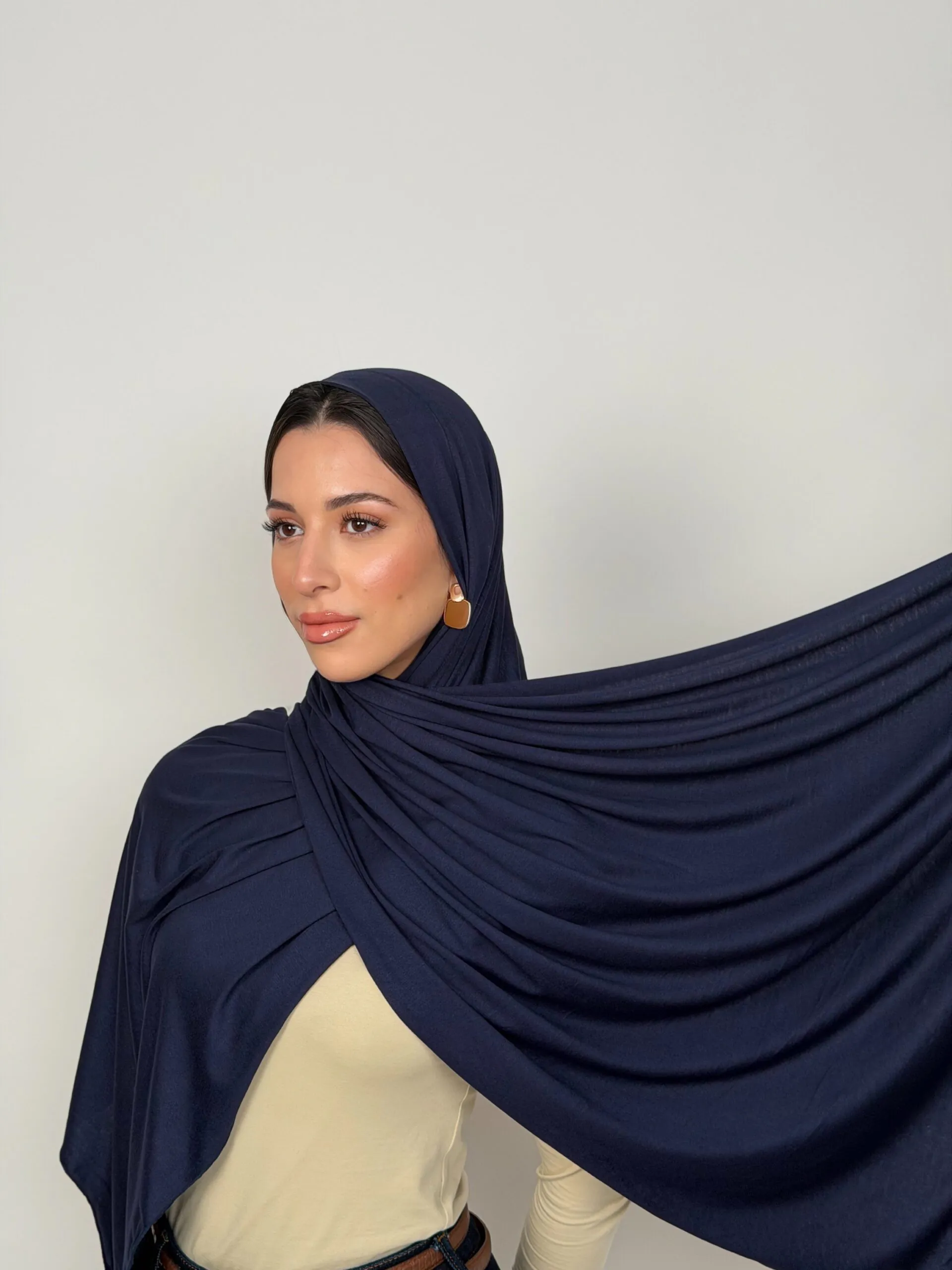 Foulard Cotton Viscose Bleu Marine – Image 1