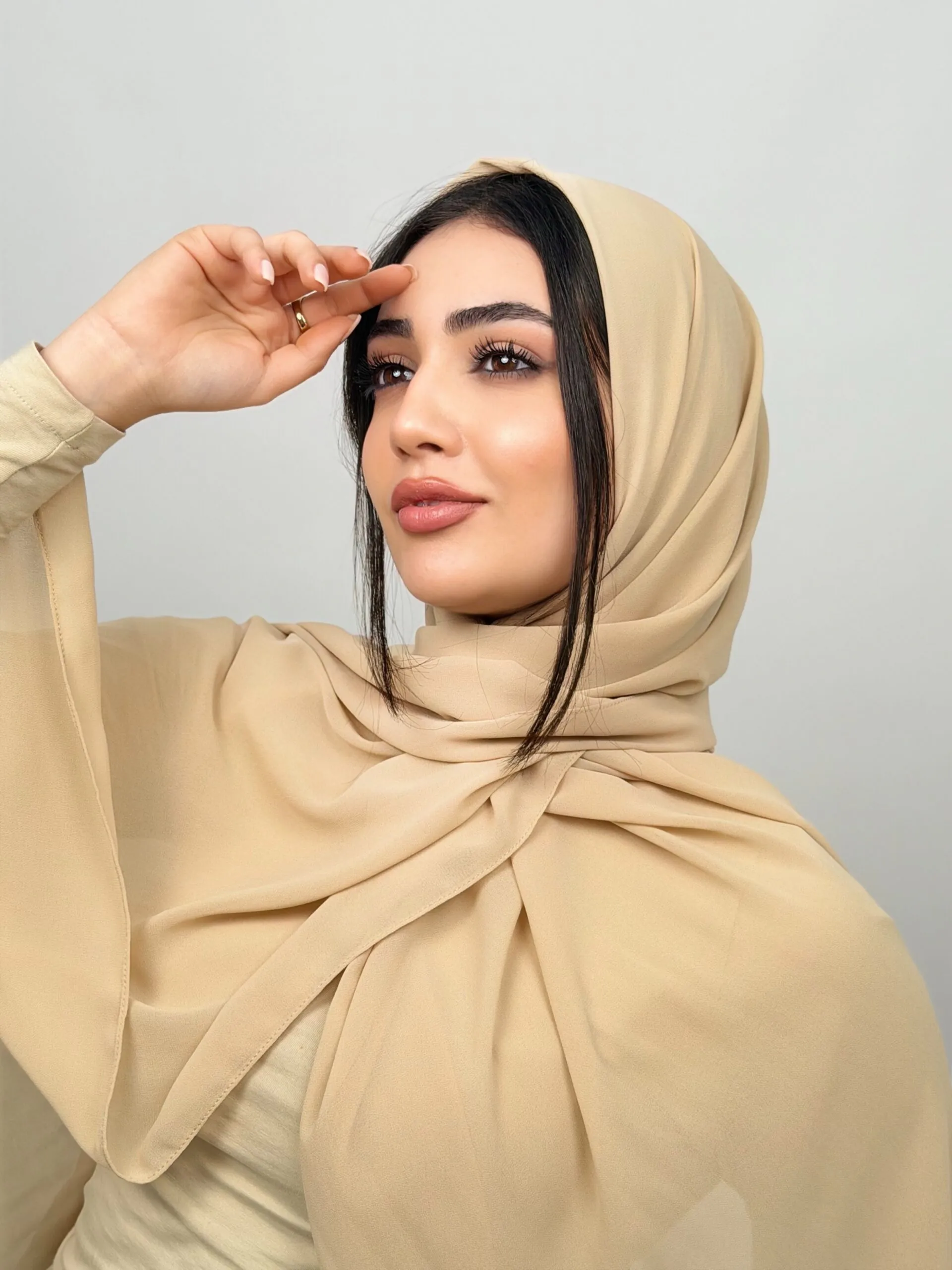 Foulard Chiffon Beige – Image 2