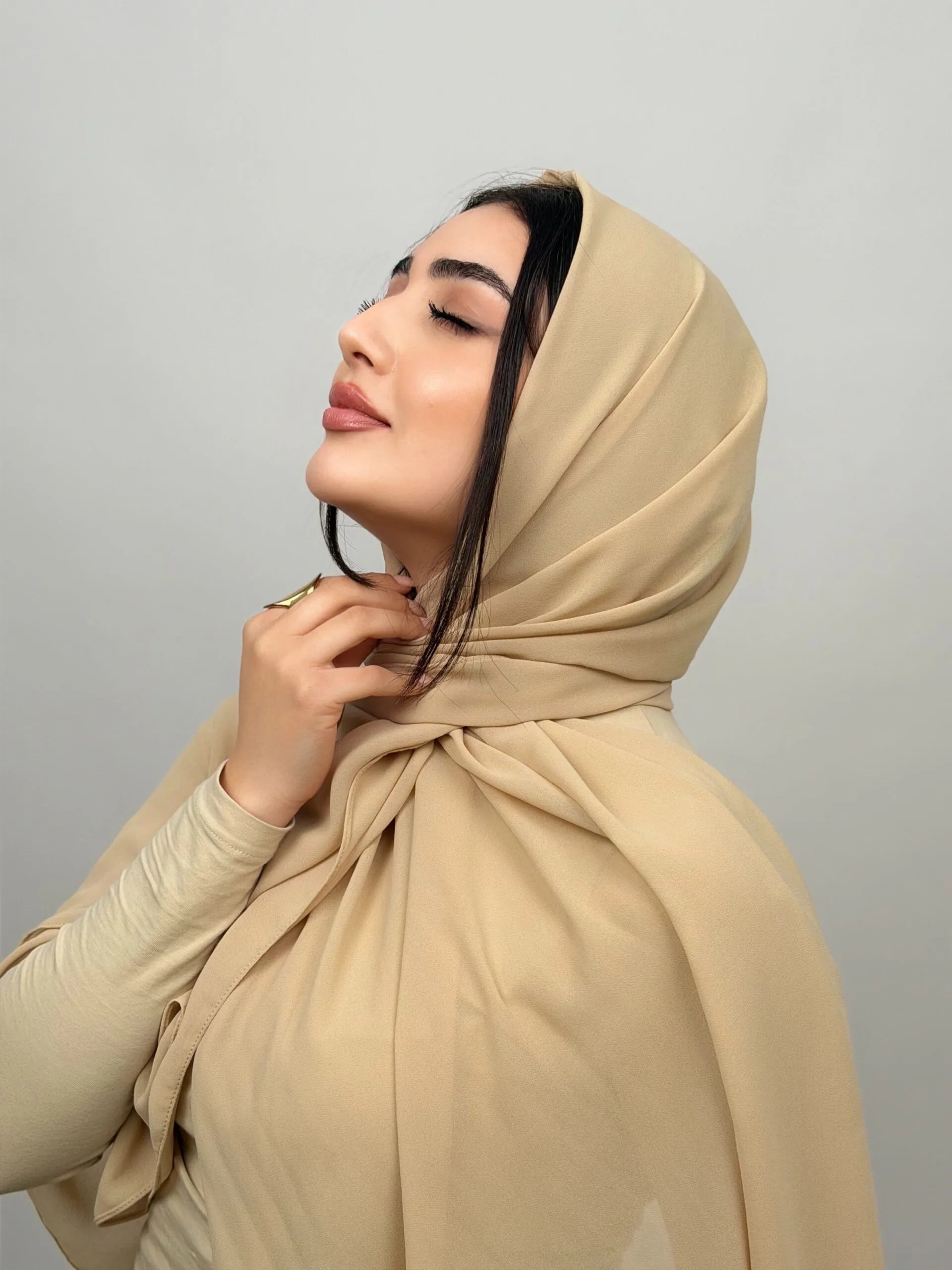 Foulard Chiffon Beige – Image 3