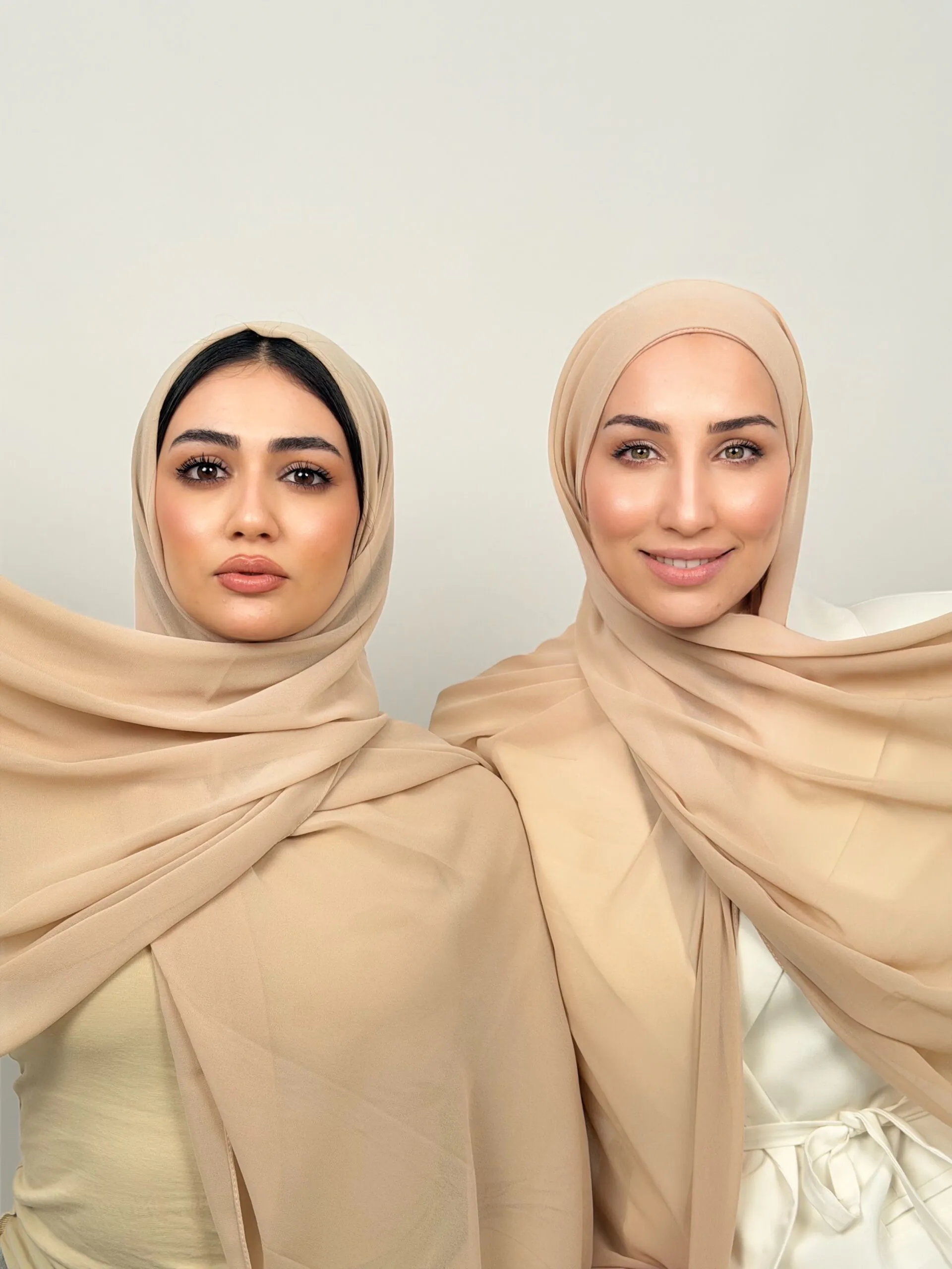 Beige Rosé Foulard Chiffon Beige Rosé – Image 1