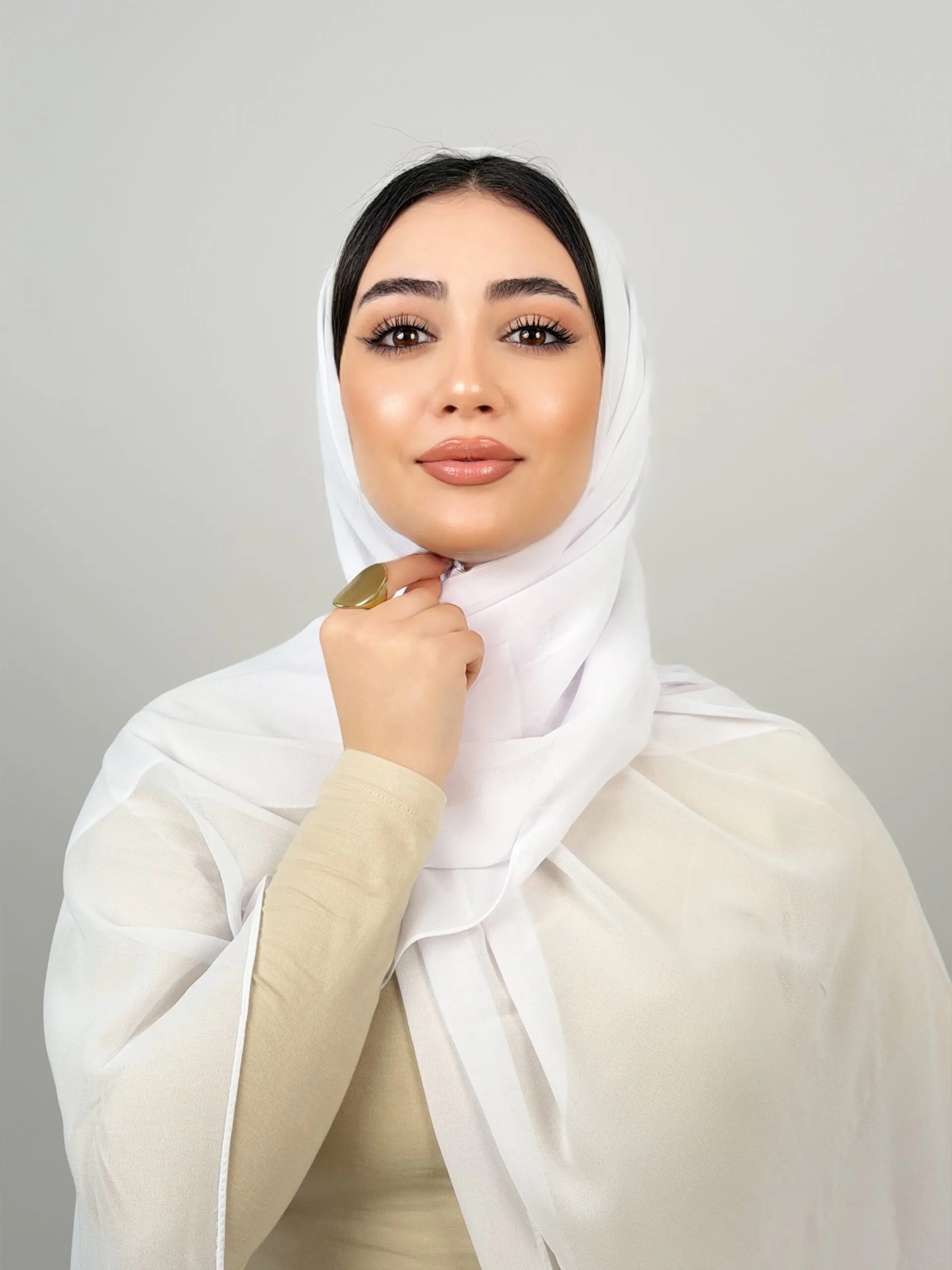 Foulard Chiffon Blanc – Image 3