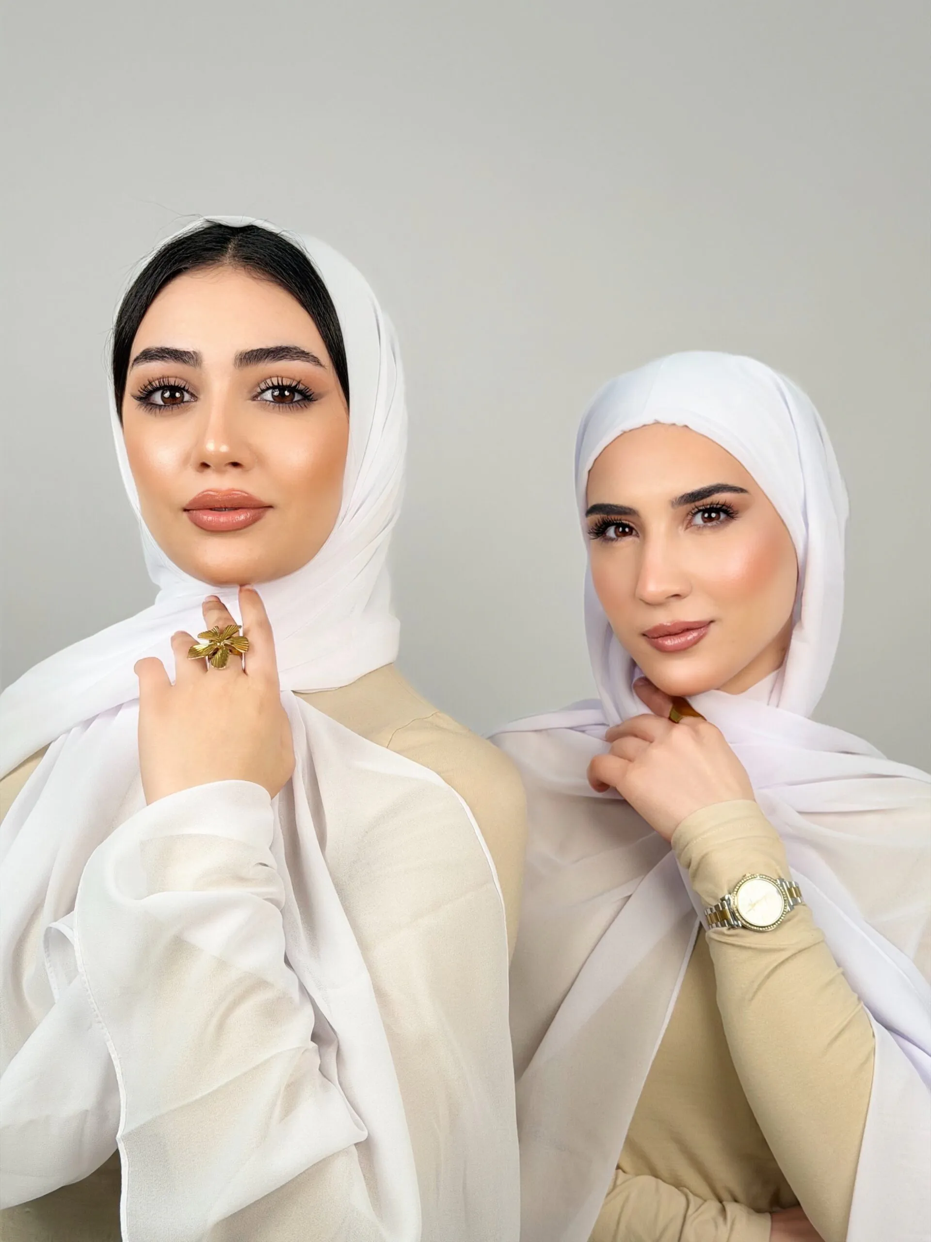 Foulard Chiffon Blanc – Image 1