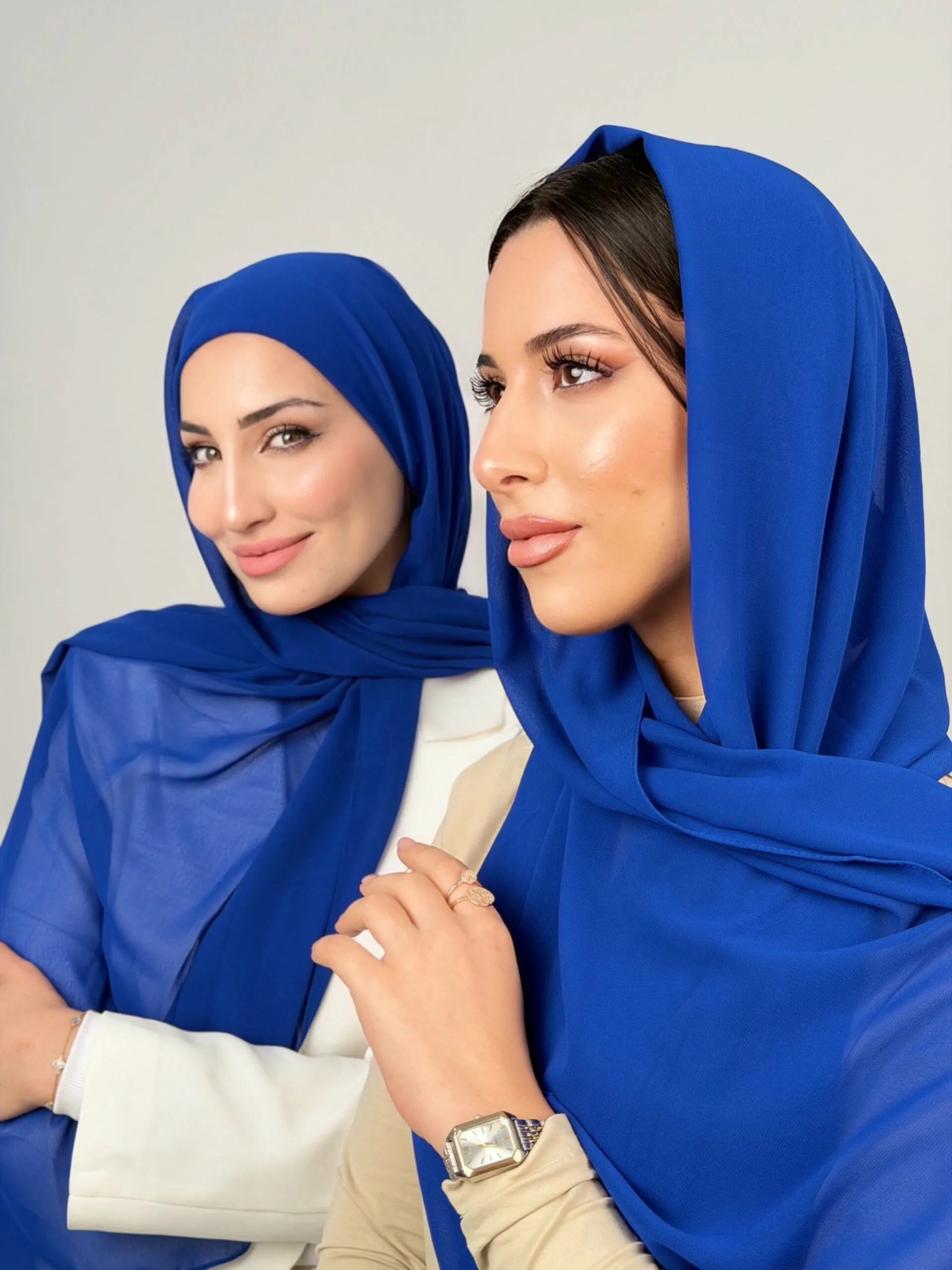 Bleu Roi Foulard Chiffon Bleu Roi – Image 1
