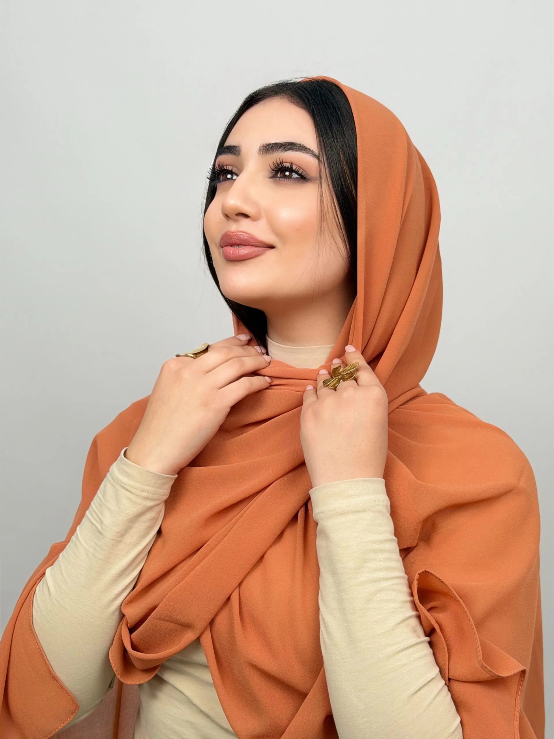Foulard Chiffon Brique Clair – Image 1