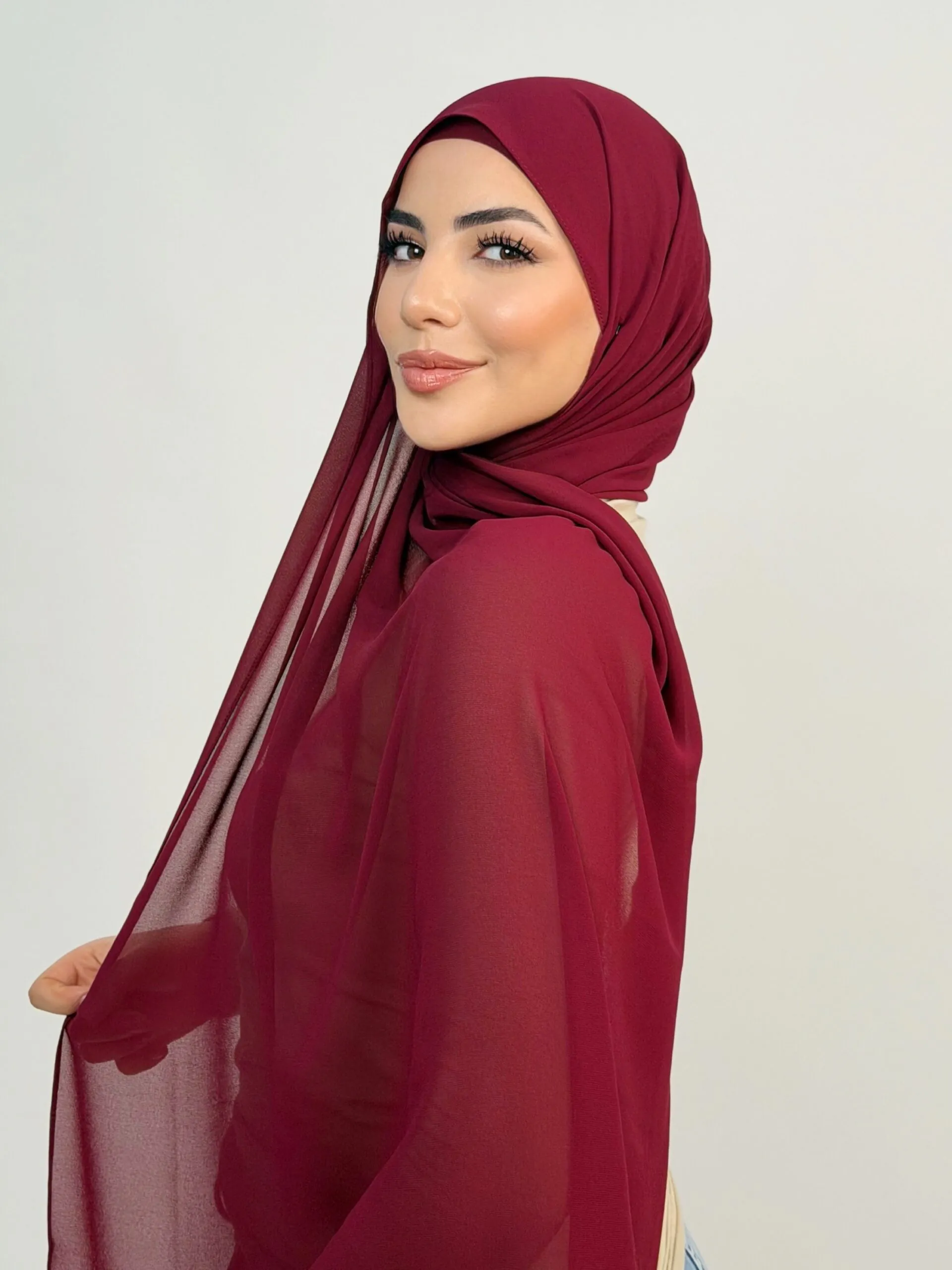 Foulard Chiffon Burgundy – Image 2