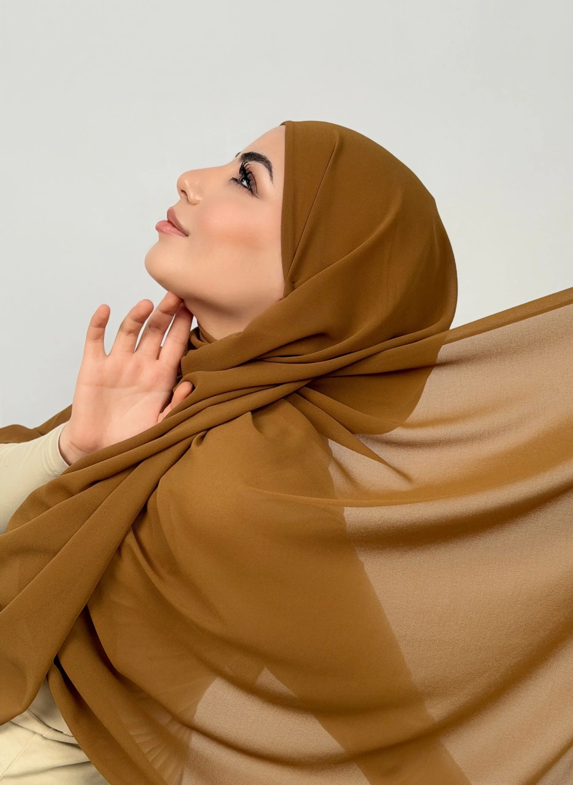 Foulard Chiffon Camel – Image 3