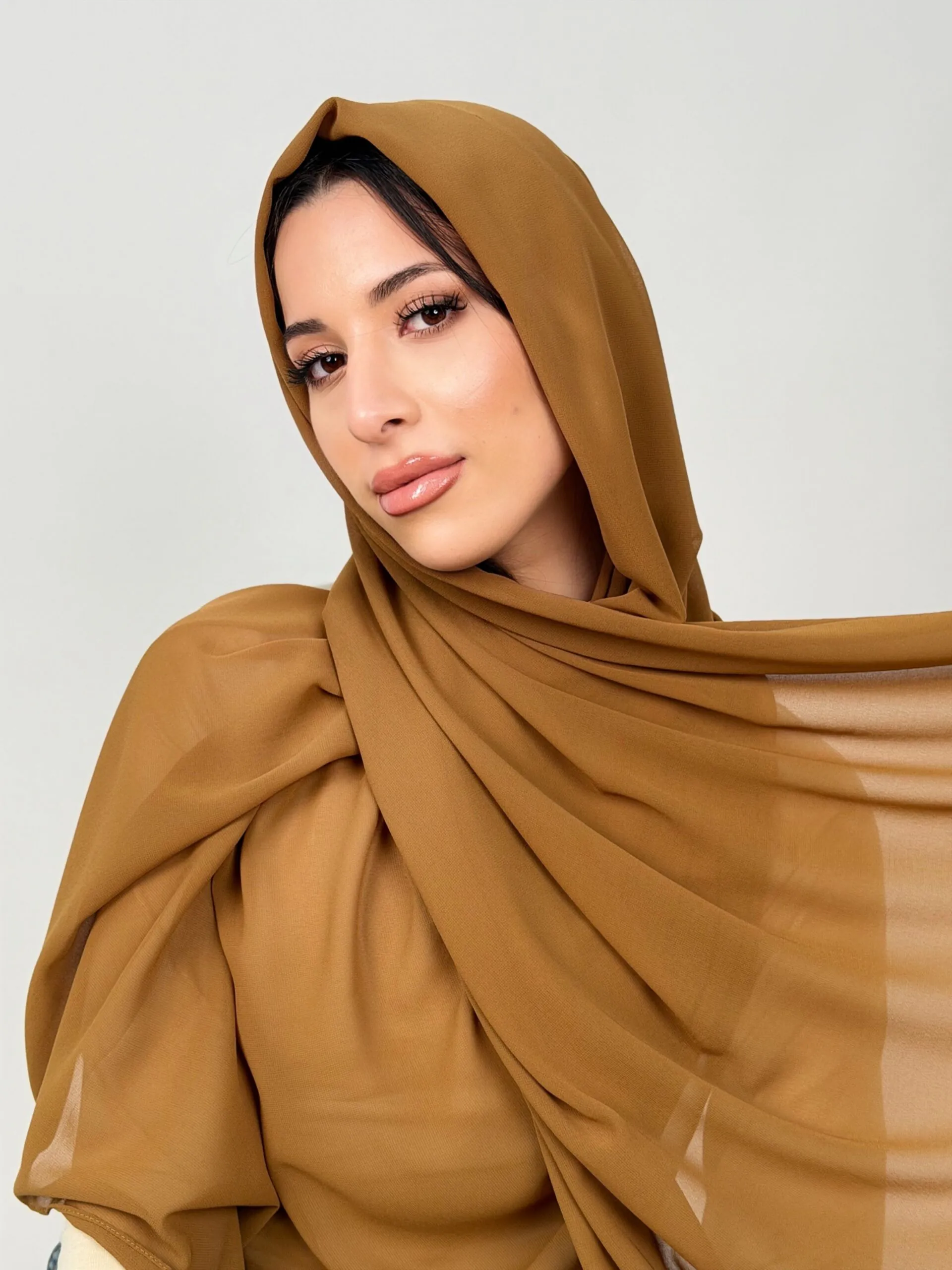 Foulard Chiffon Camel – Image 2