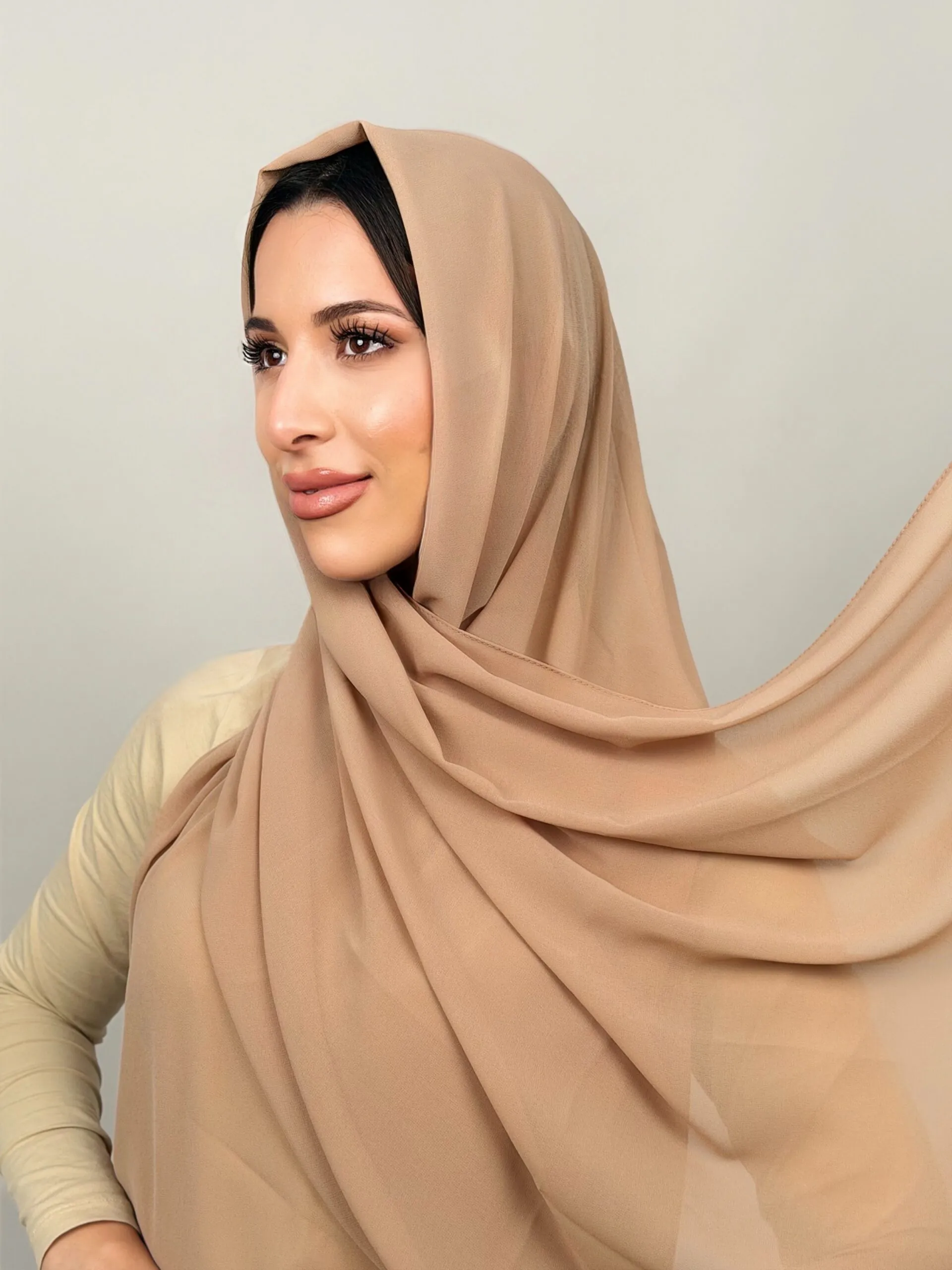 Foulard Chiffon Cappuccino – Image 2