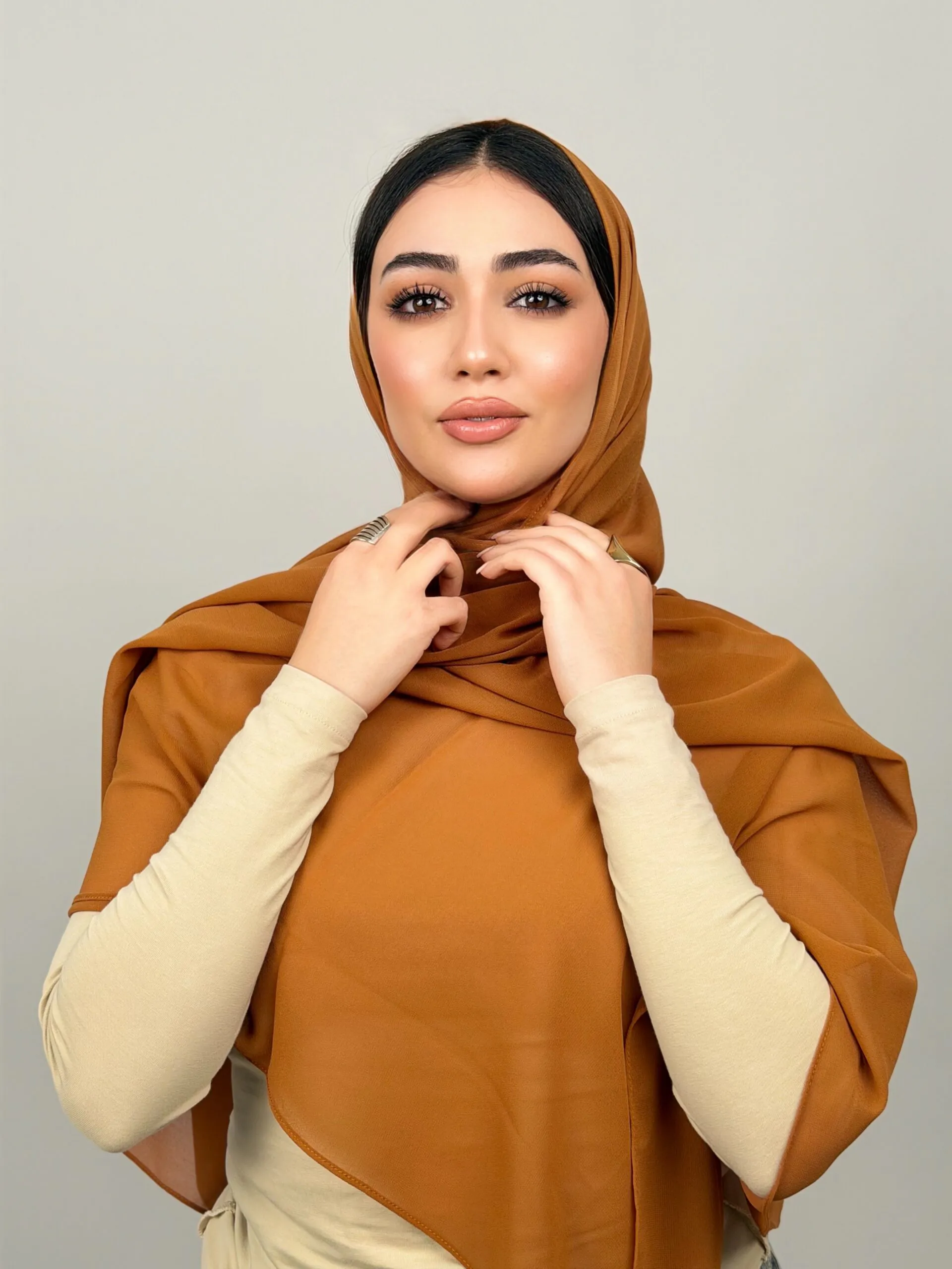 Foulard Chiffon Caramel – Image 3