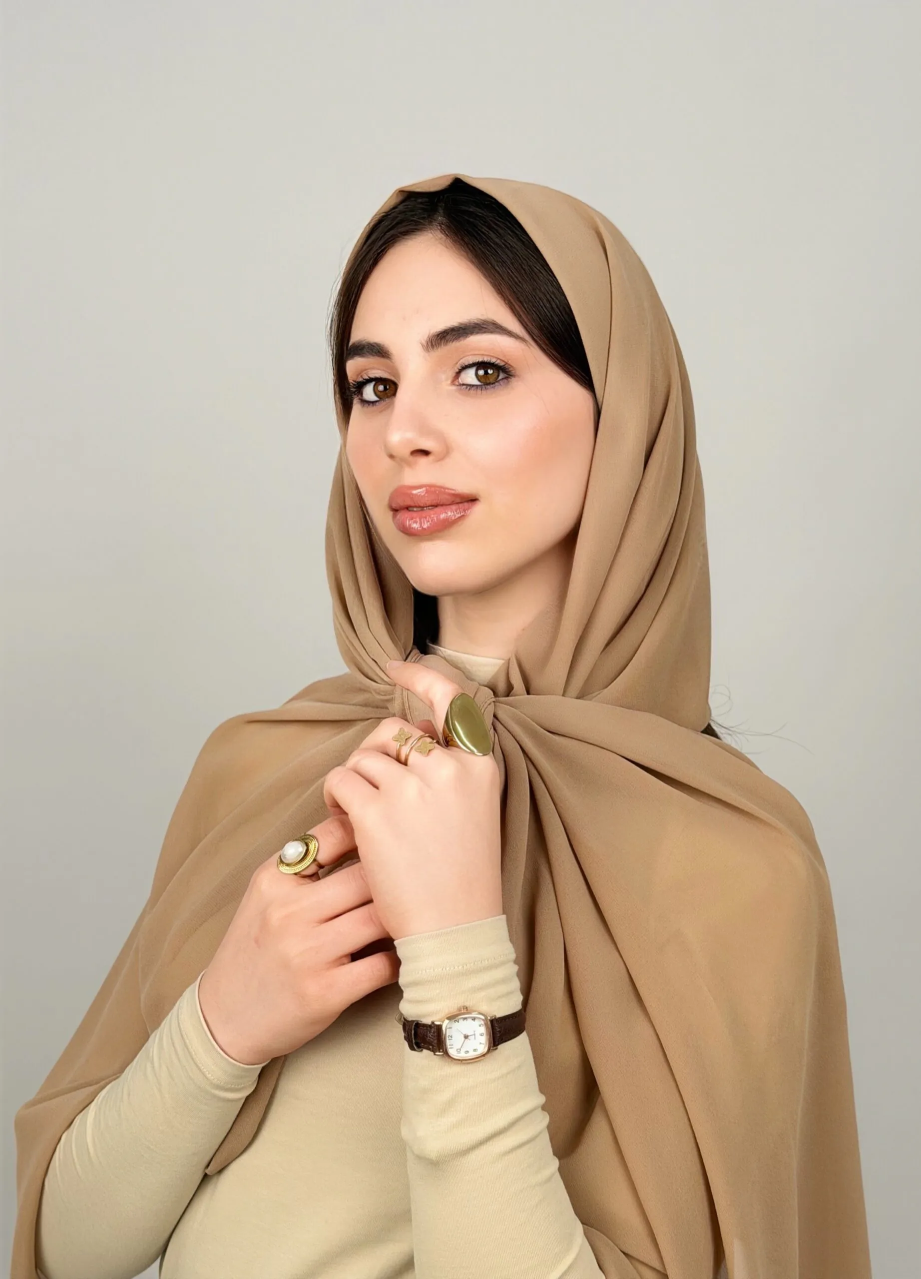 Foulard Chiffon Crème – Image 2