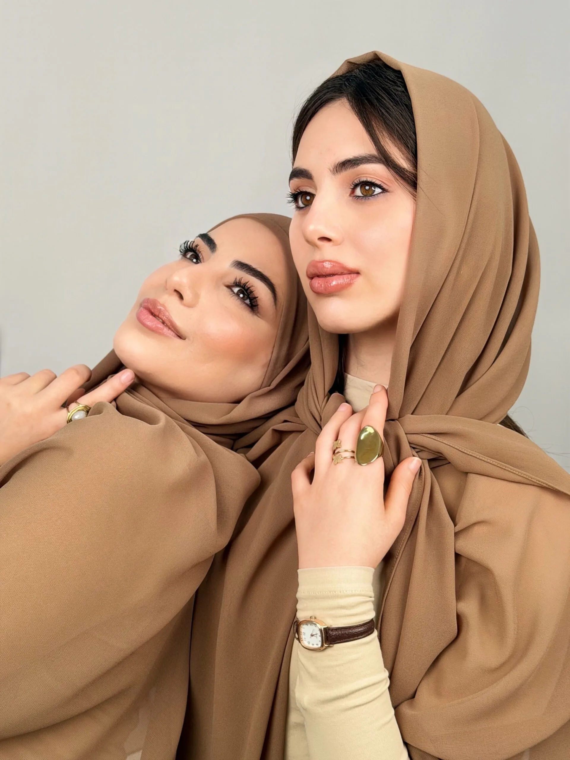 Foulard Chiffon Dark Beige – Image 1