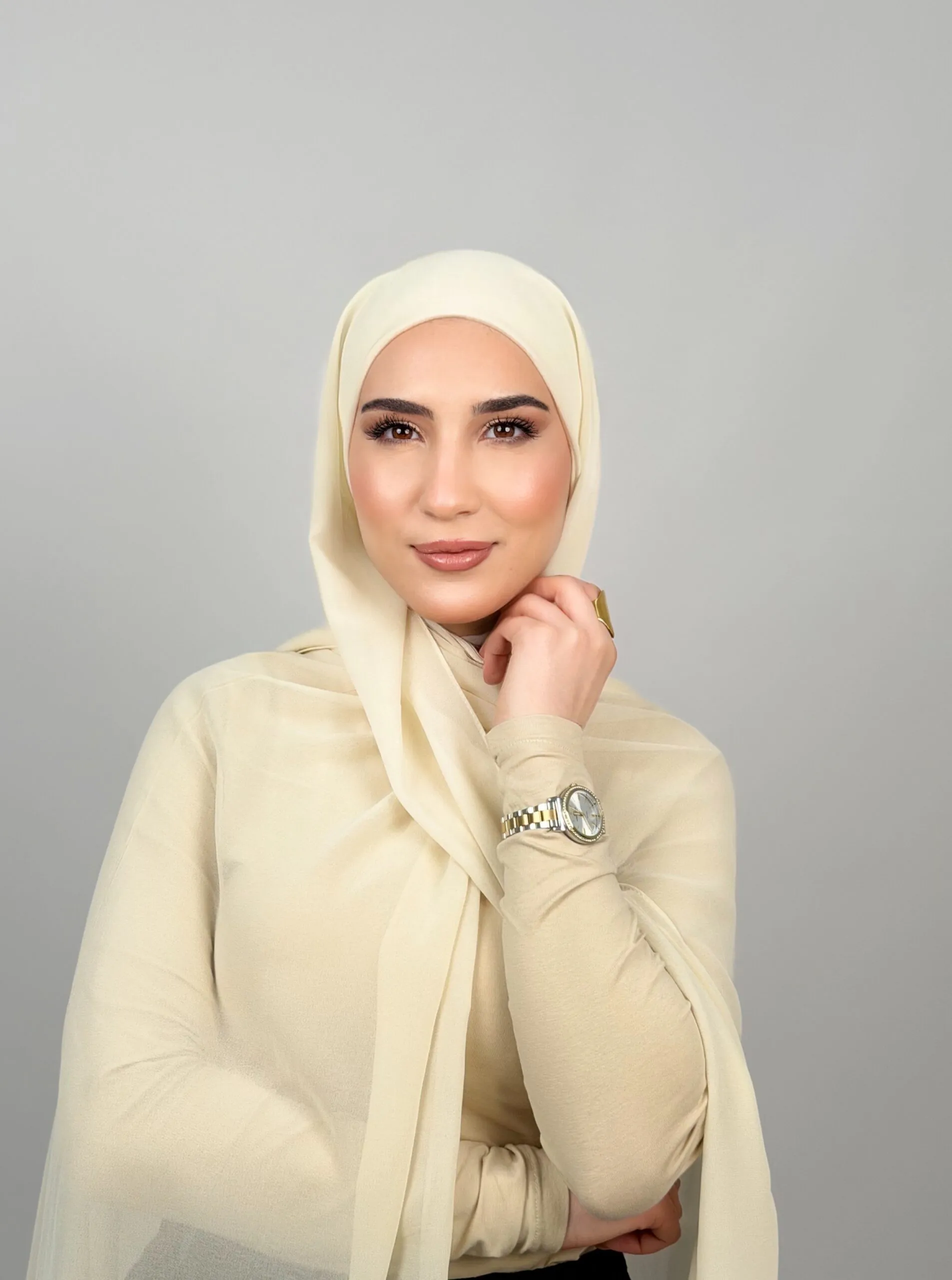 Foulard Chiffon Ecru – Image 3