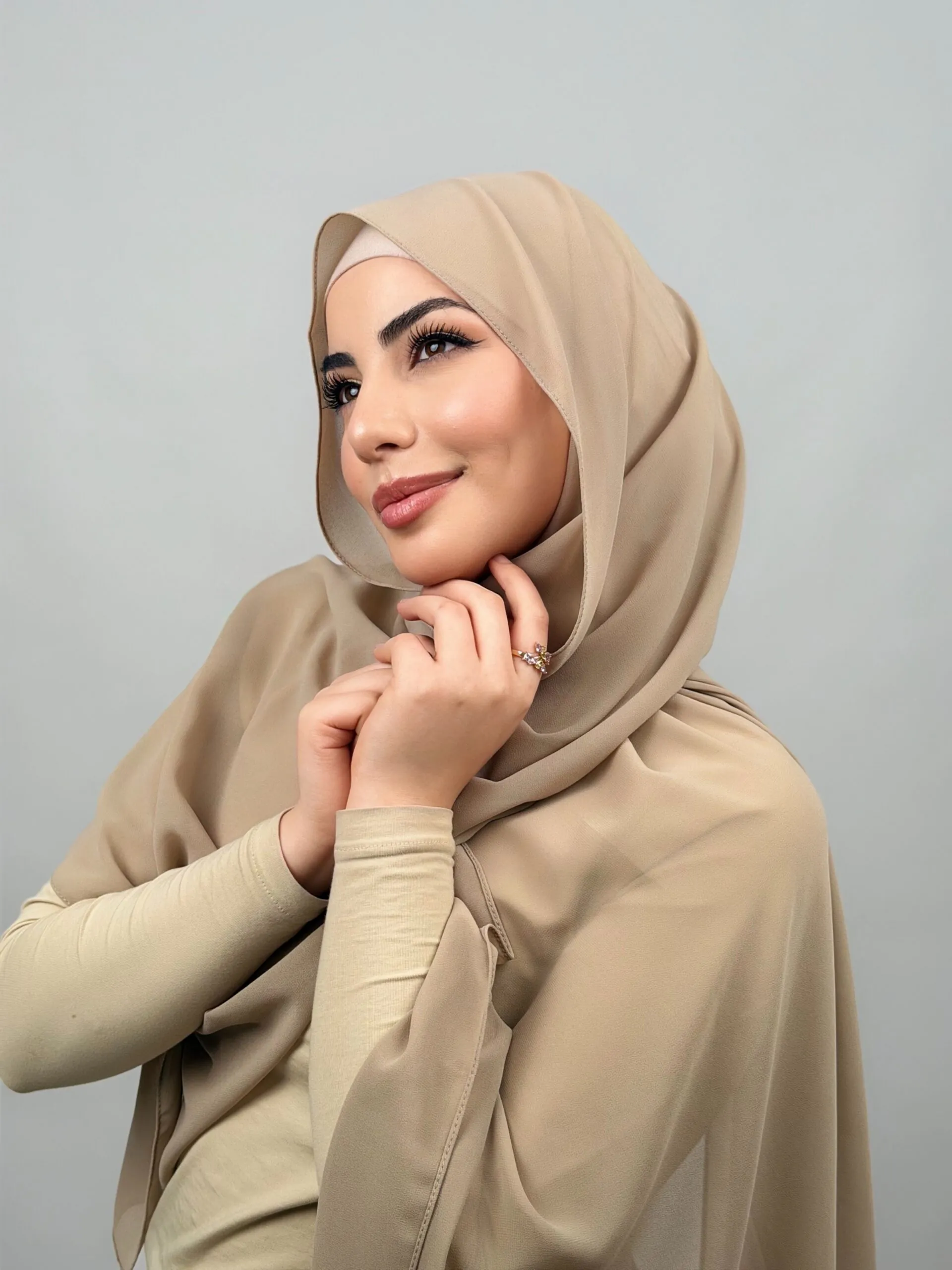 Foulard Chiffon Grège – Image 3