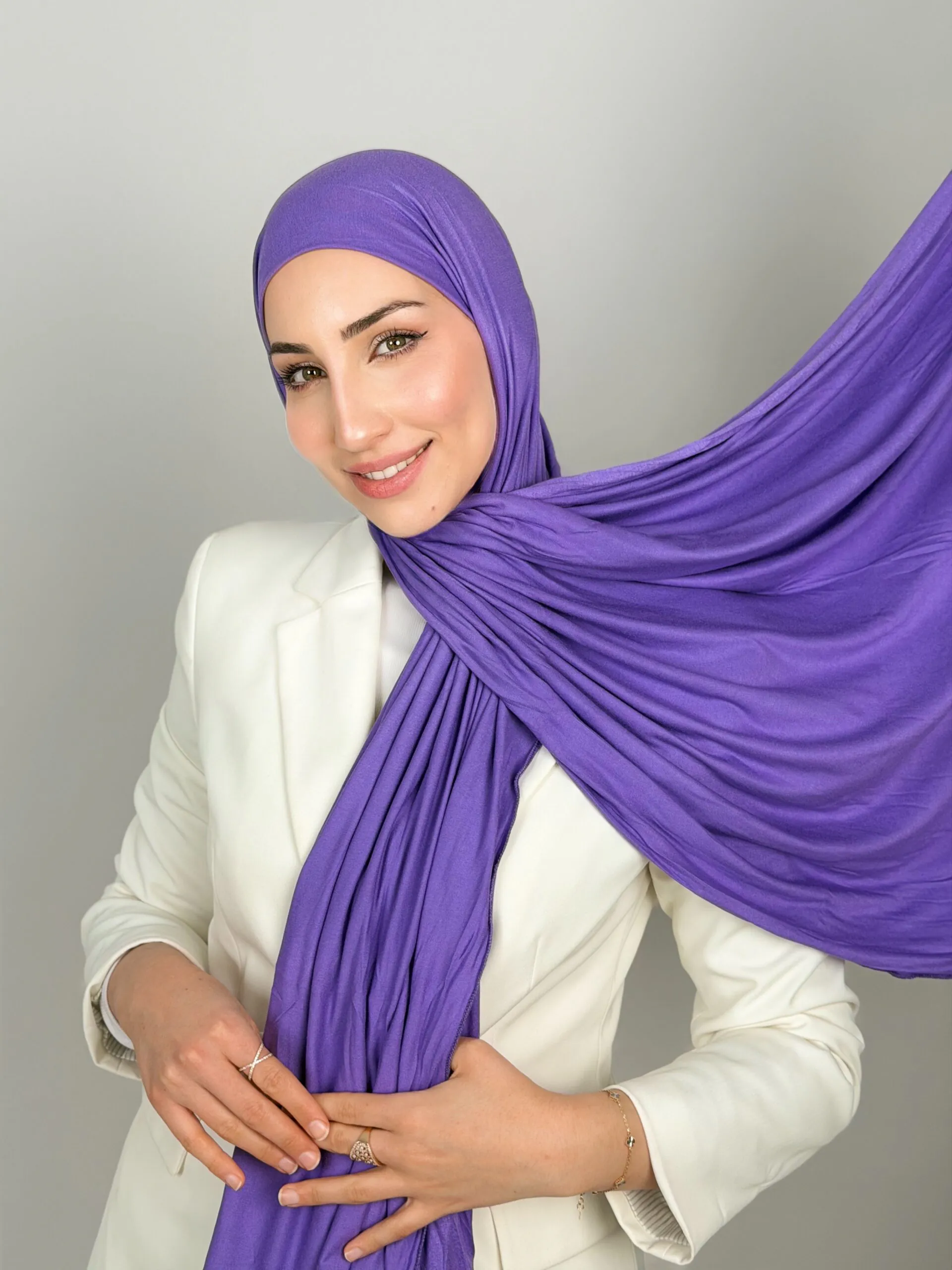 Foulard Cotton Viscose Parme – Image 1