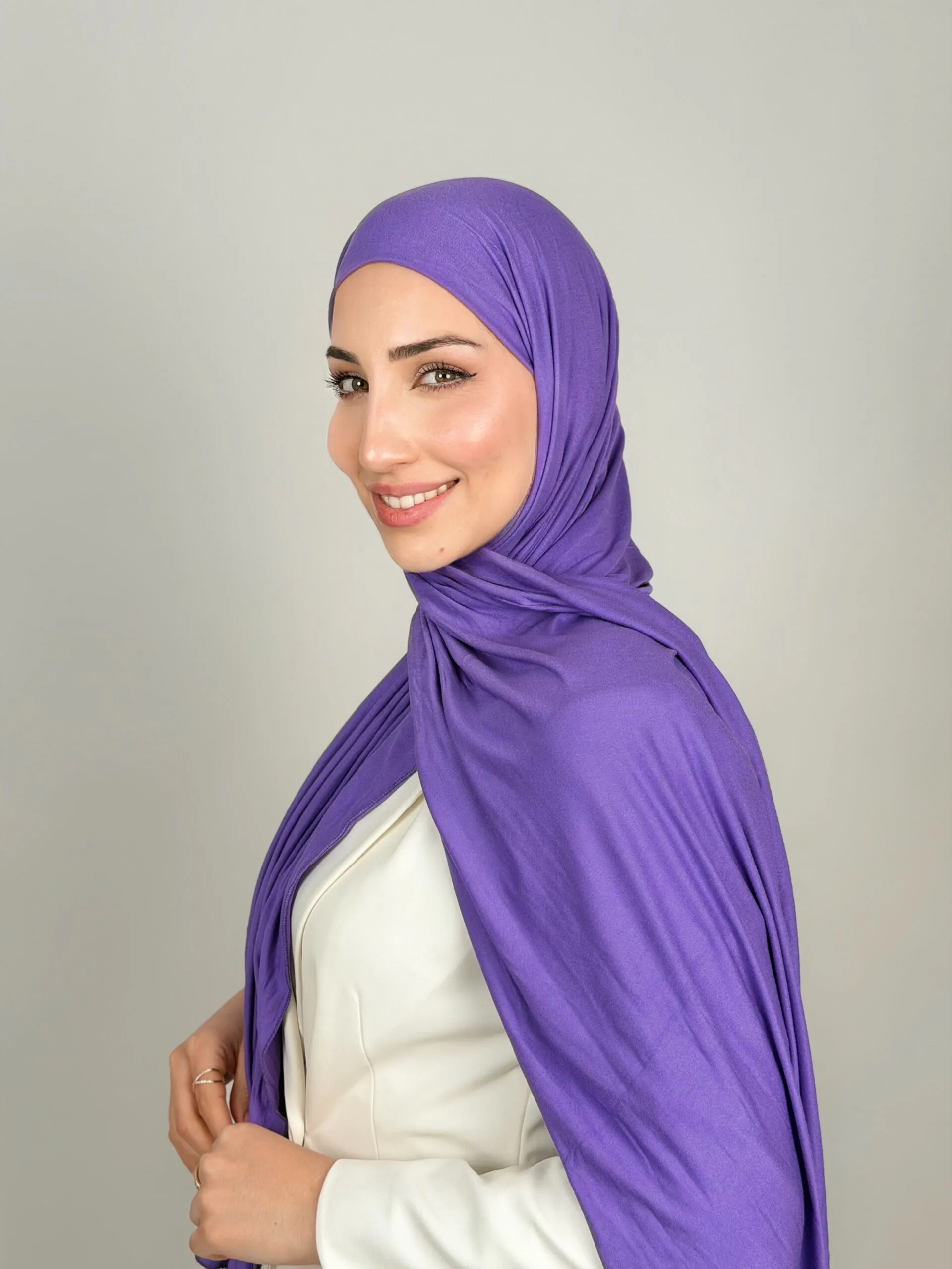Foulard Cotton Viscose Parme – Image 2