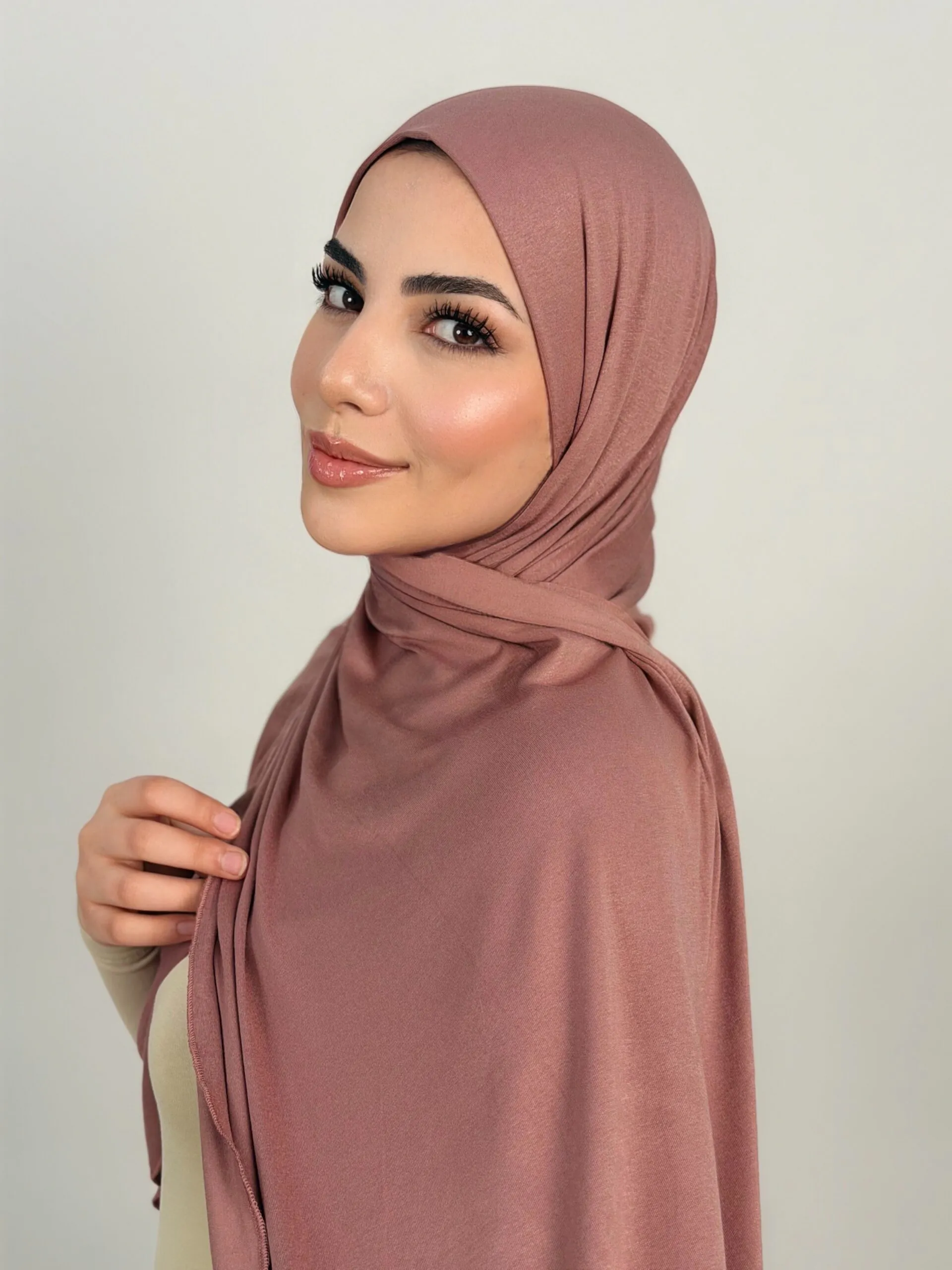 Foulard Cotton Viscose Rose Nude – Image 3