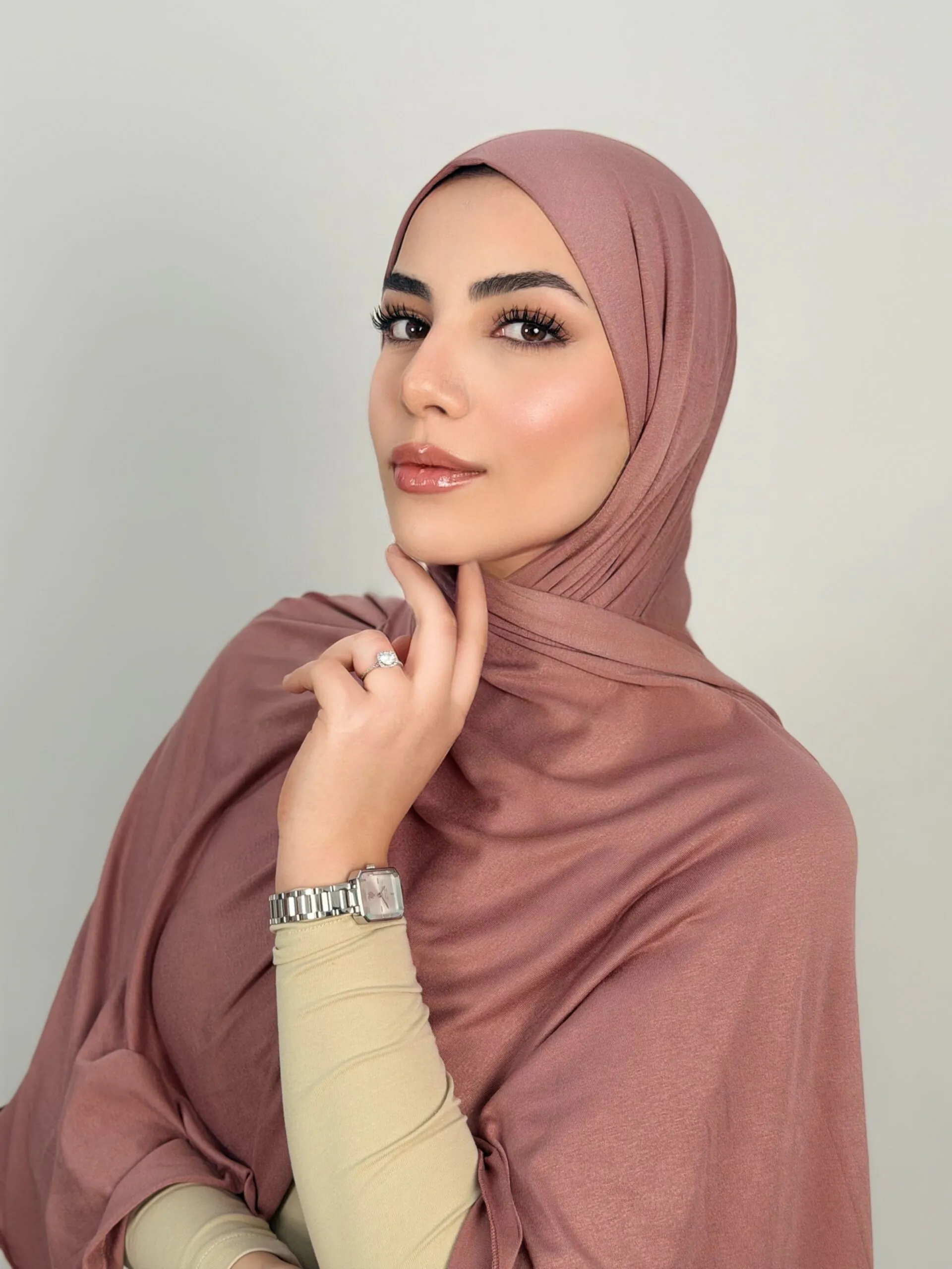 Foulard Cotton Viscose Rose Nude – Image 2