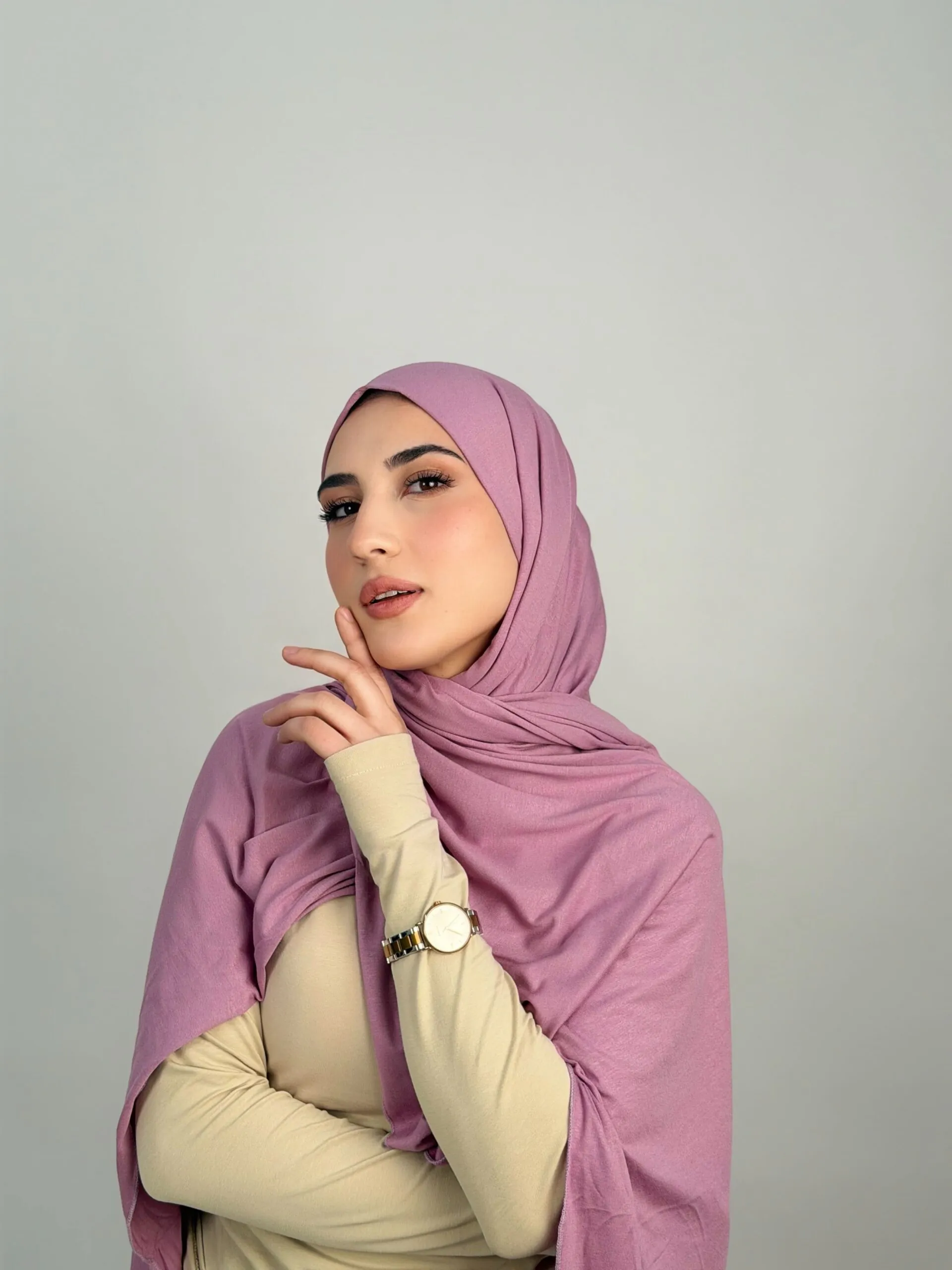 Foulard Cotton Viscose Lilas – Image 1