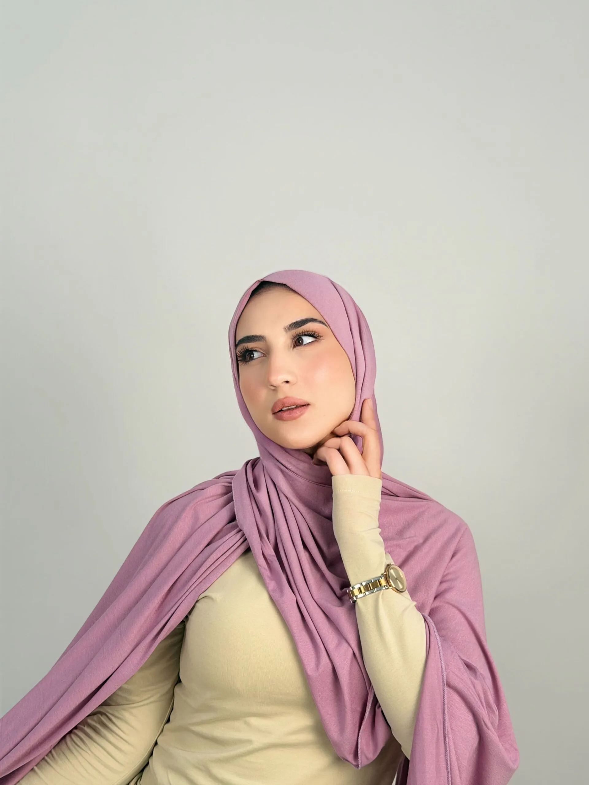 Foulard Cotton Viscose Lilas – Image 2