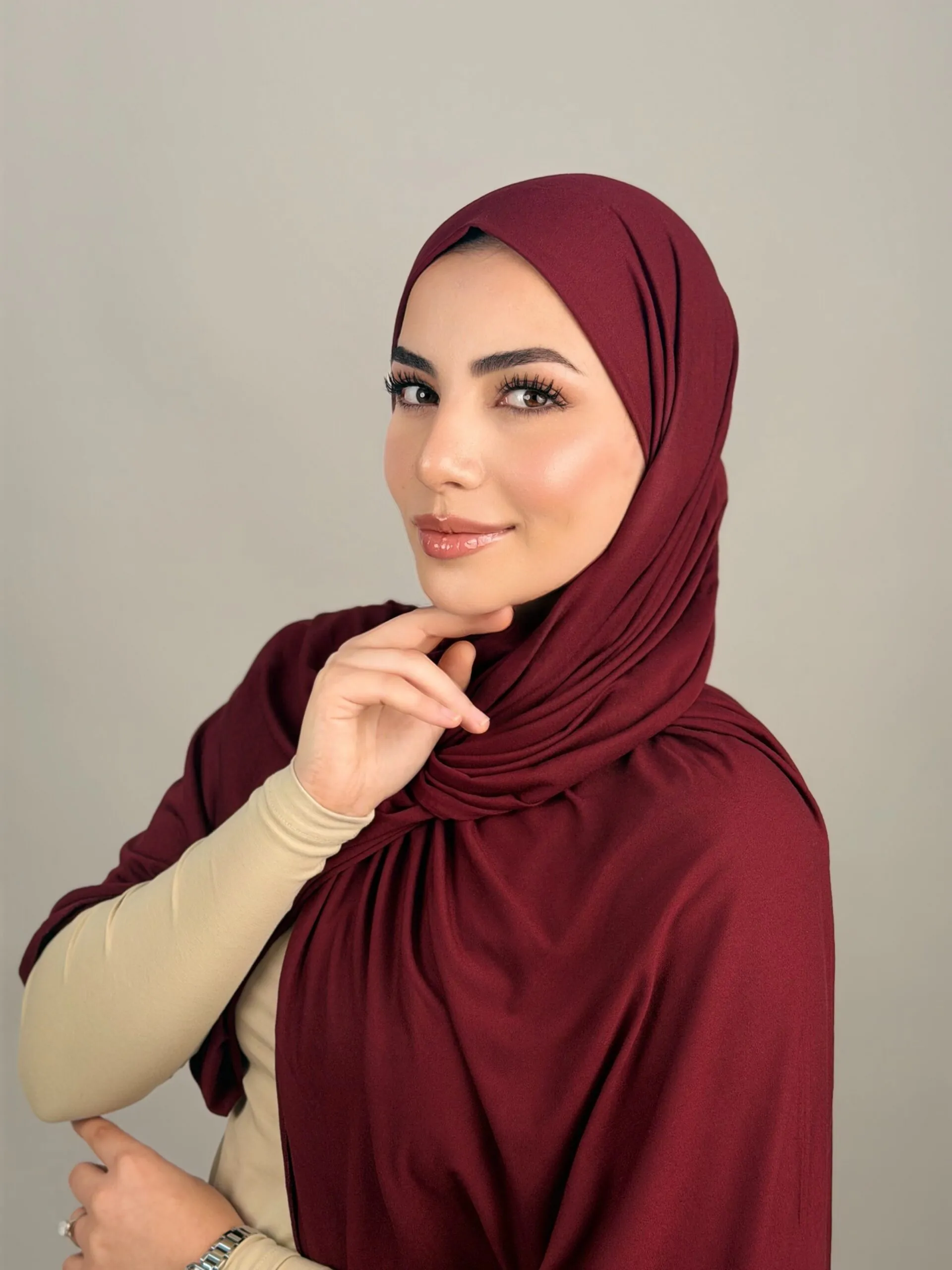 Foulard Cotton Viscose Burgundy – Image 2