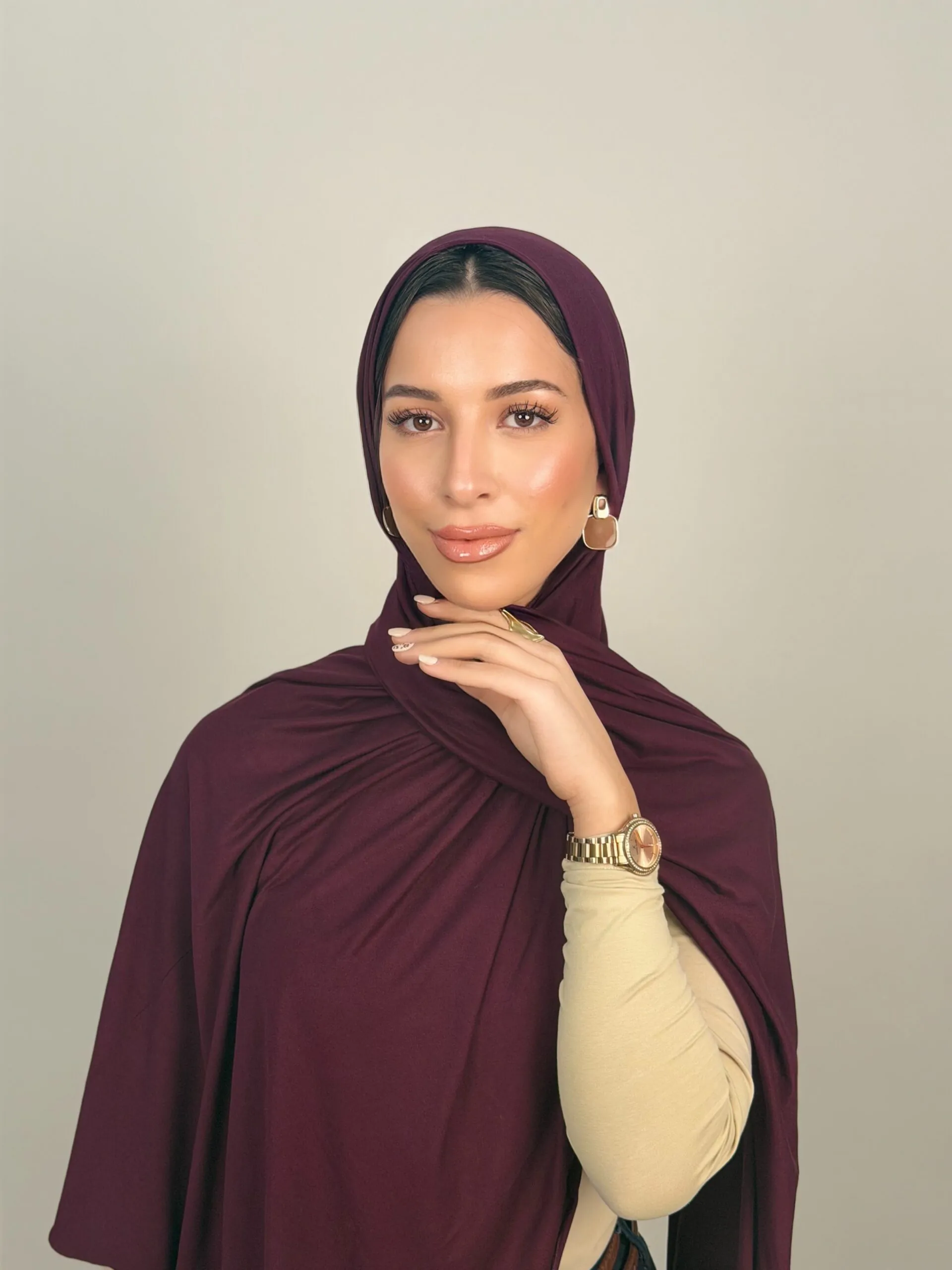 Foulard Cotton Viscose Aubergine – Image 2