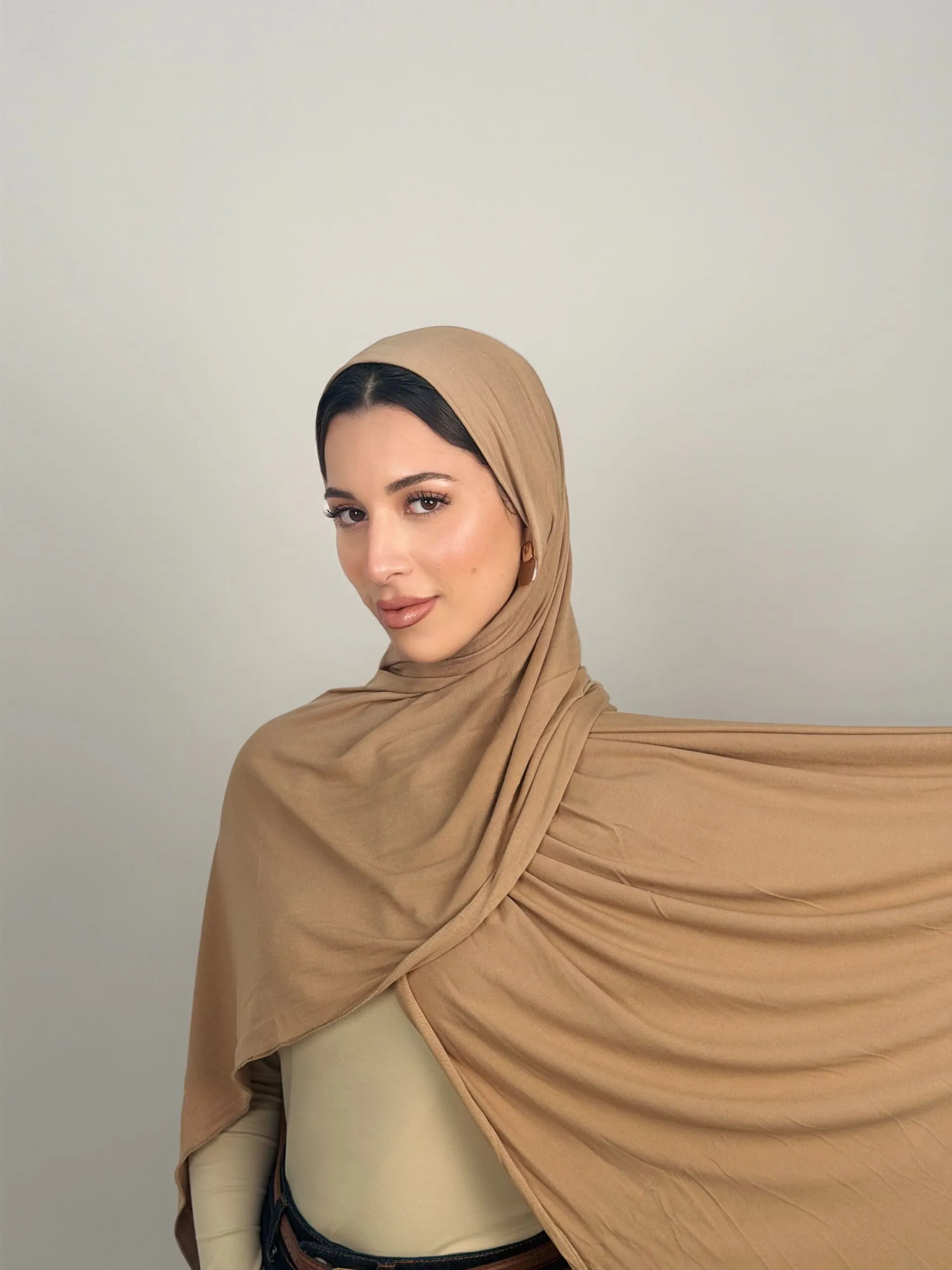 Foulard Cotton Viscose Mocha – Image 1