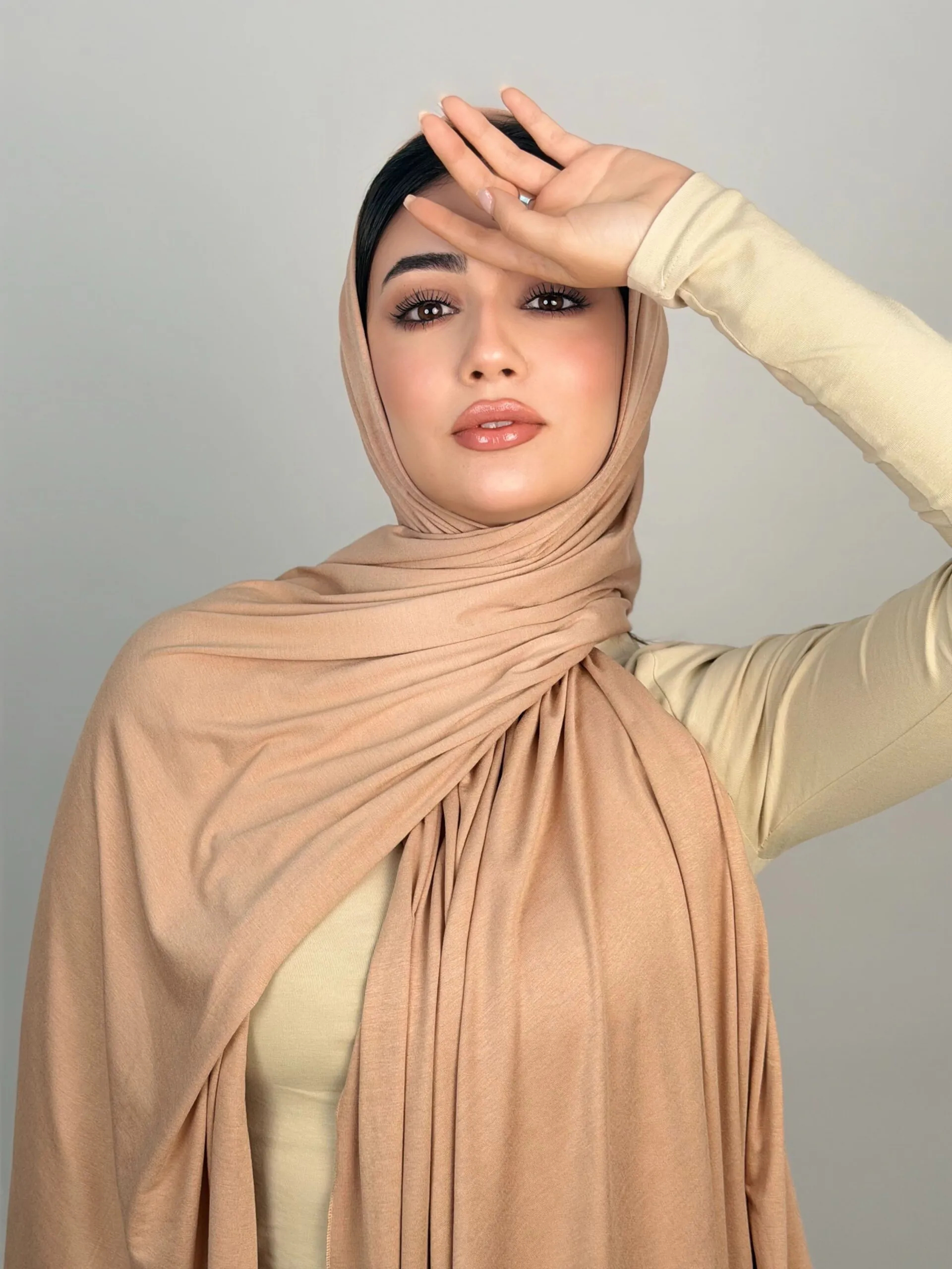 Foulard Cotton Viscose Pastel Brown – Image 2