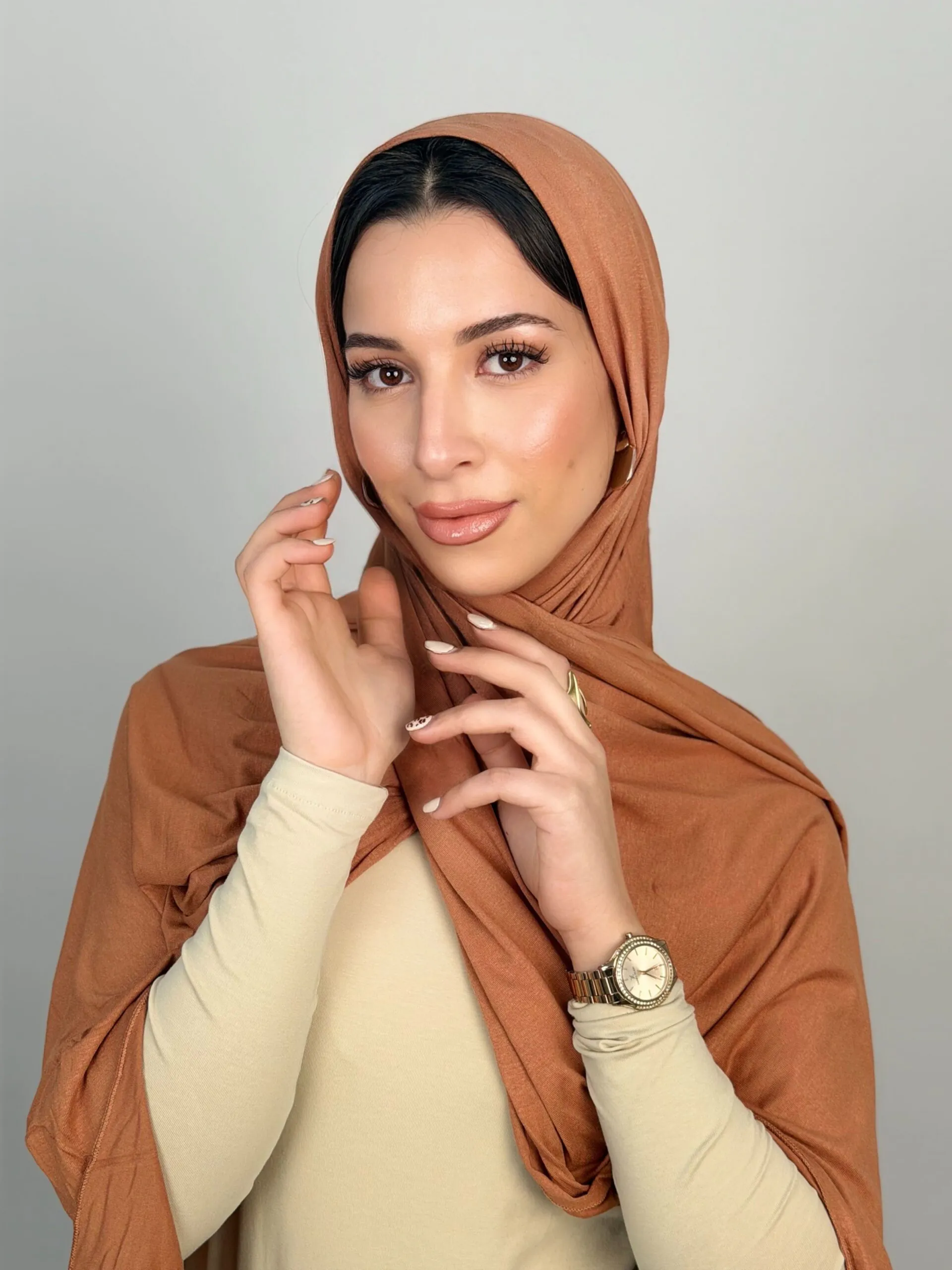 Foulard Cotton Viscose Canelle – Image 3