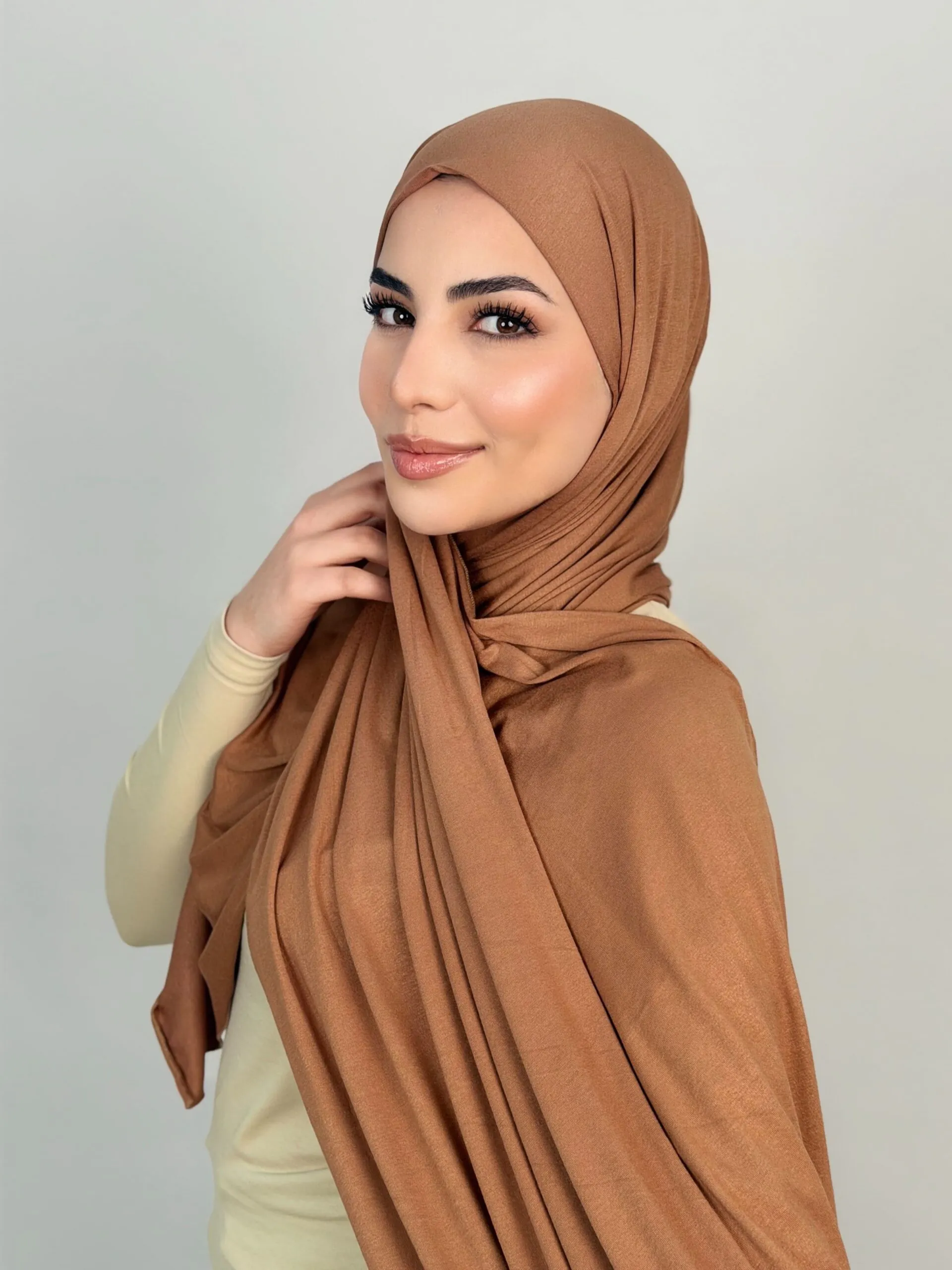 IMG_6434.JPG Foulard Cotton Viscose Café – Image 1