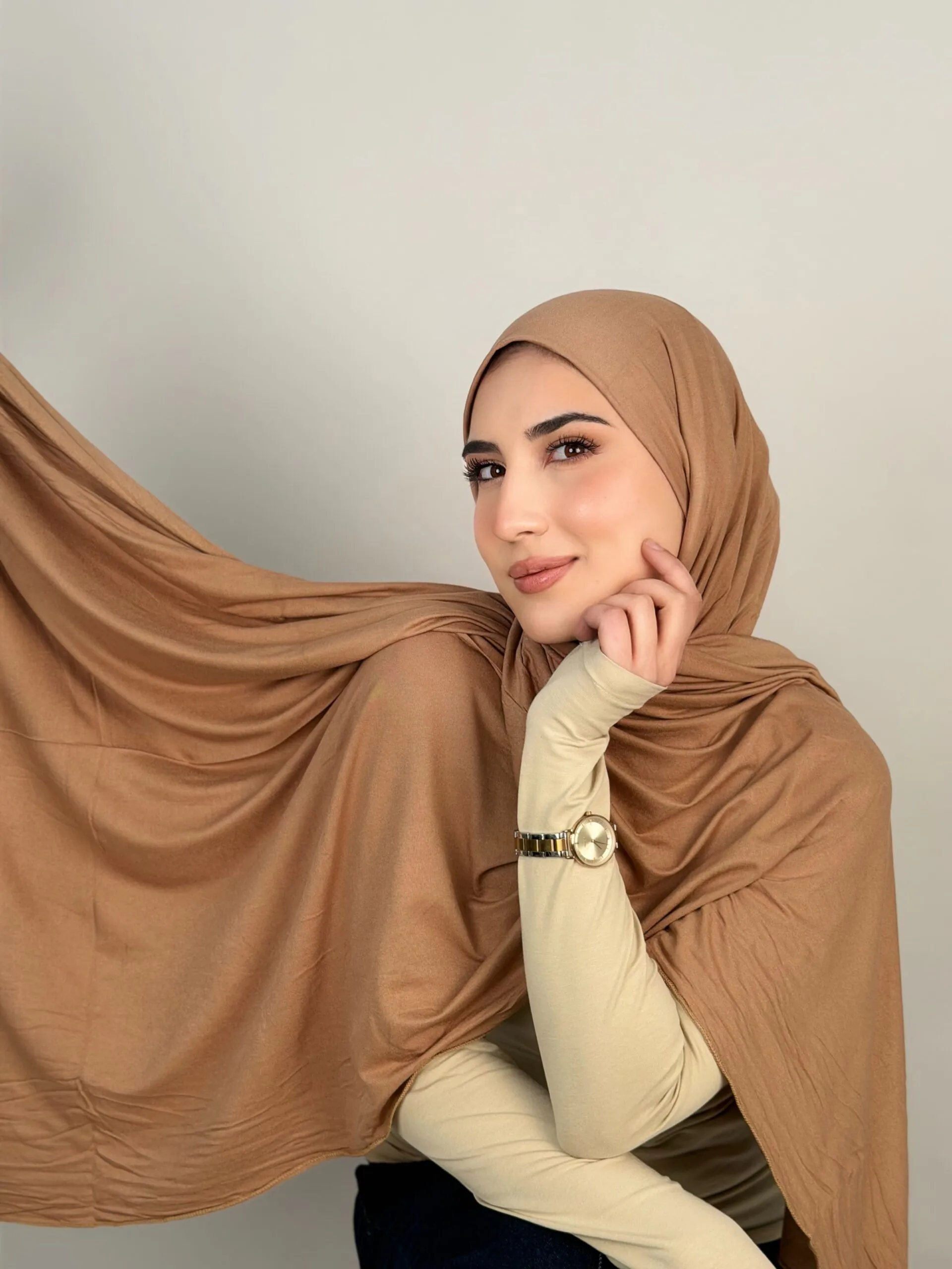 Foulard Cotton Viscose Cappuccino – Image 1