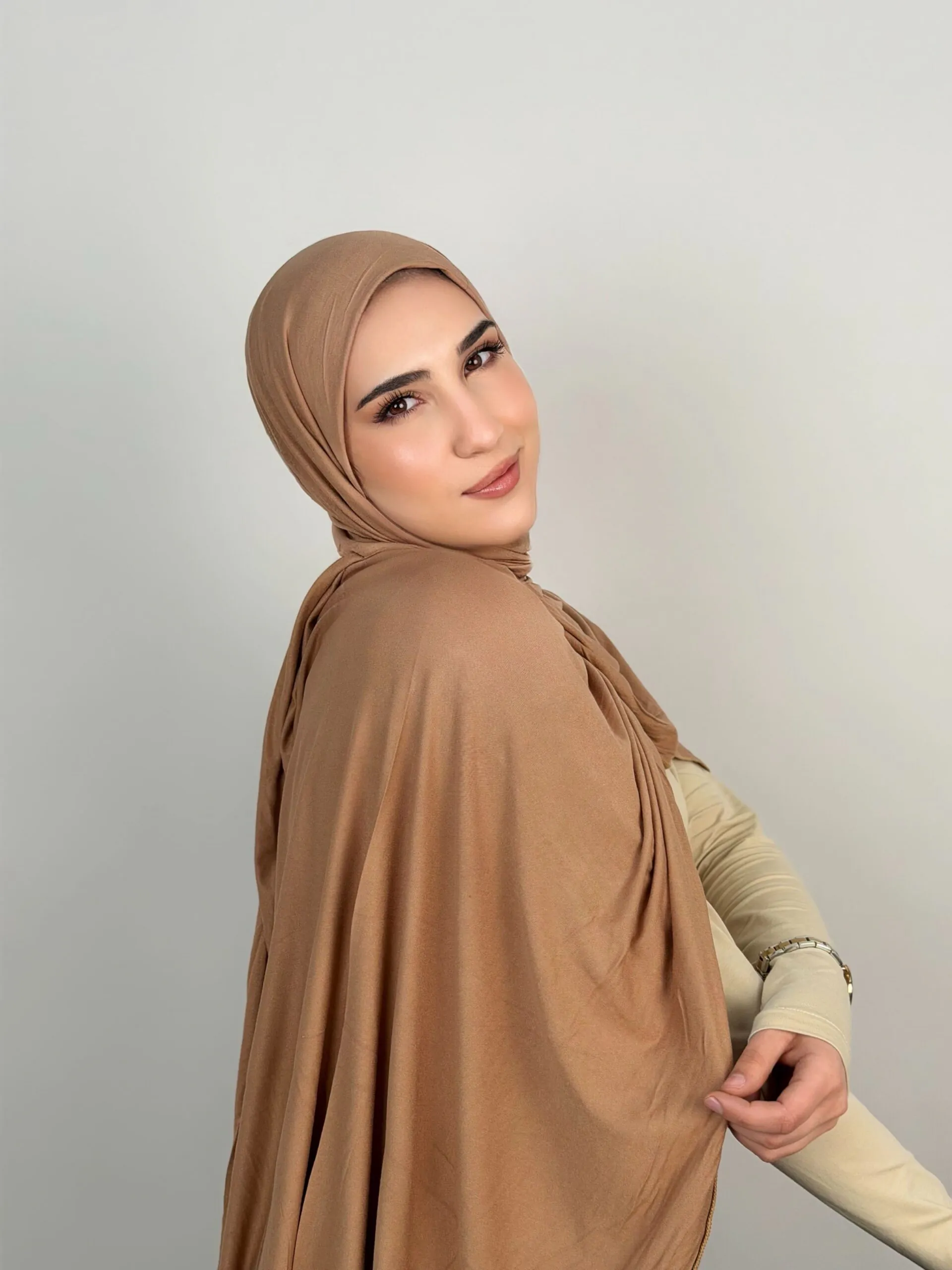Foulard Cotton Viscose Cappuccino – Image 2