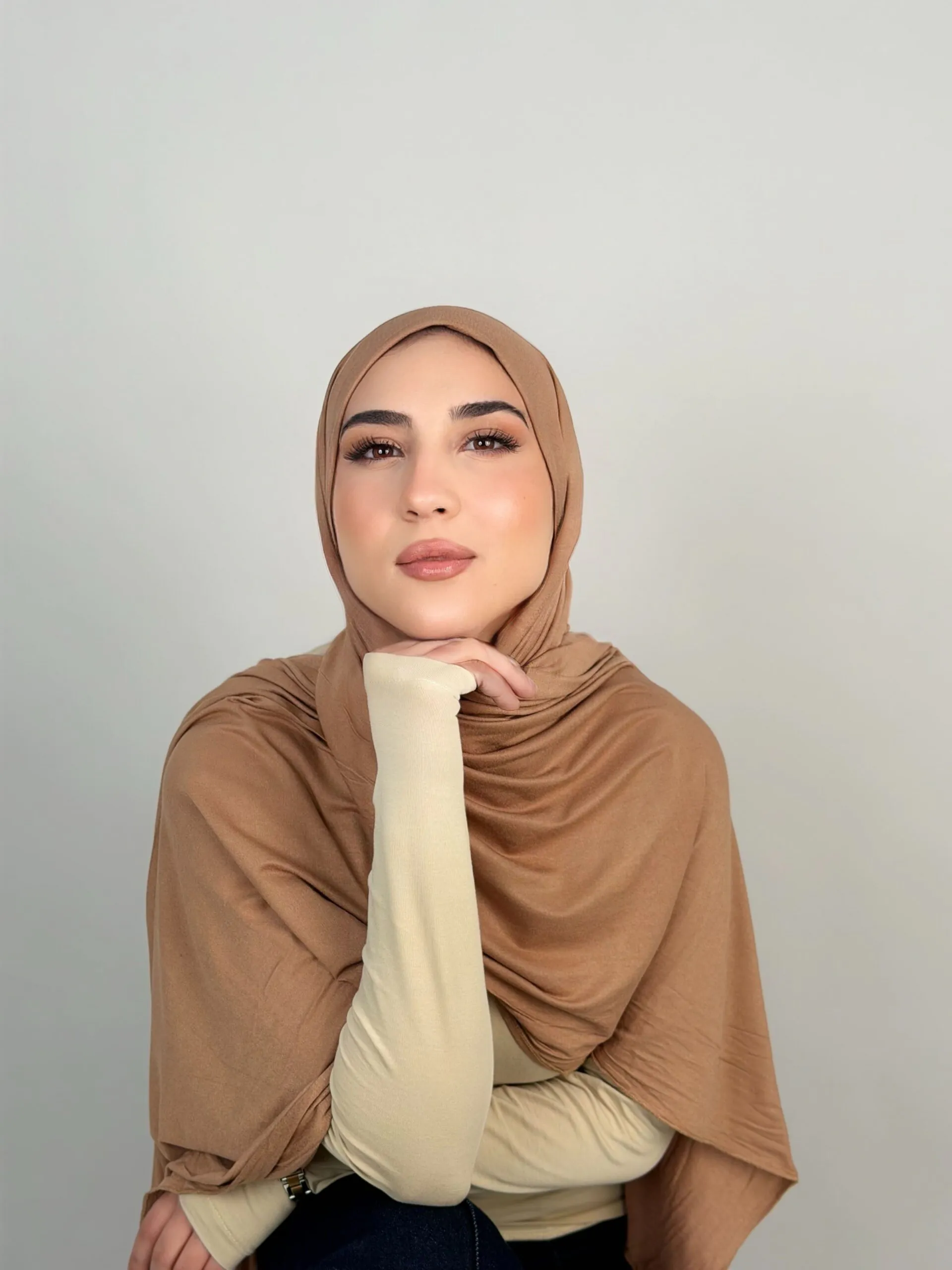 Foulard Cotton Viscose Cappuccino – Image 3