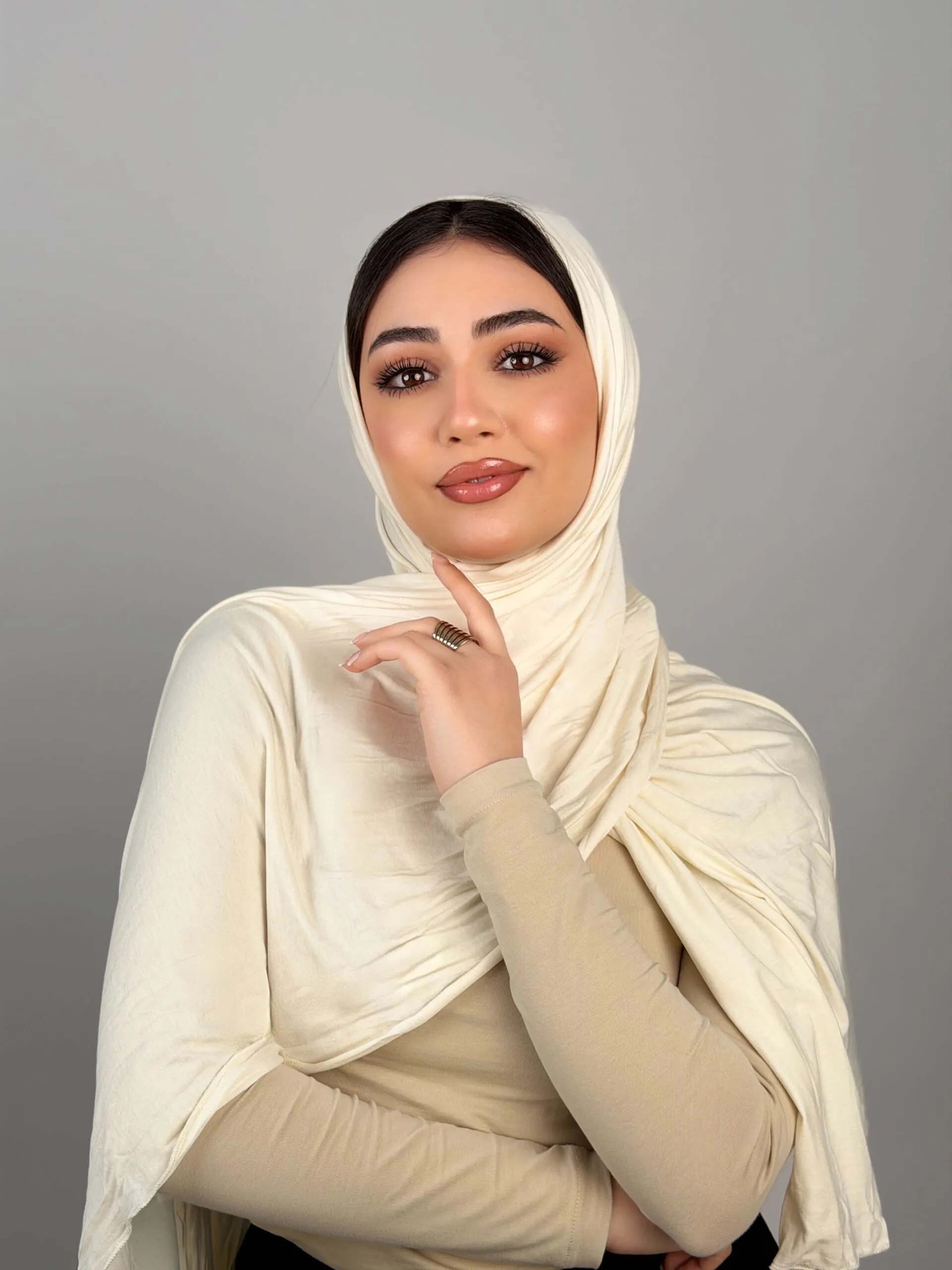 Foulard Cotton Viscose Blanc Cassé – Image 1