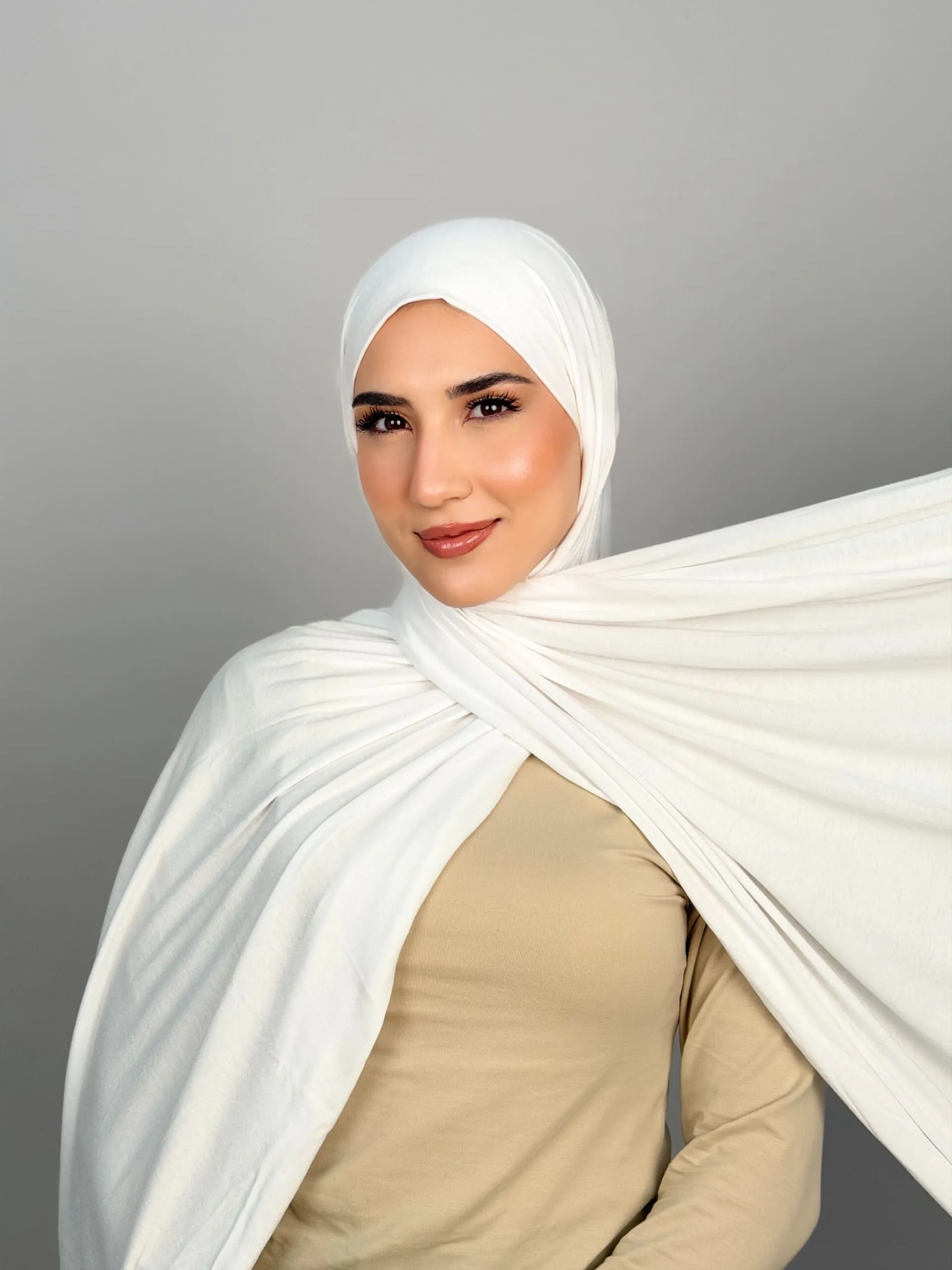 IMG_6446.JPG Foulard Cotton Viscose Blanc – Image 1