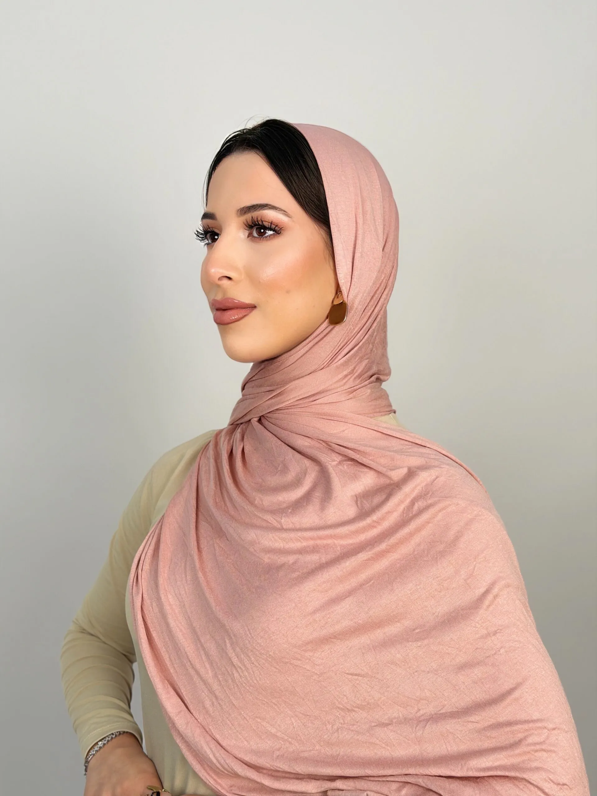 Foulard Cotton Viscose Rose Bébé – Image 3