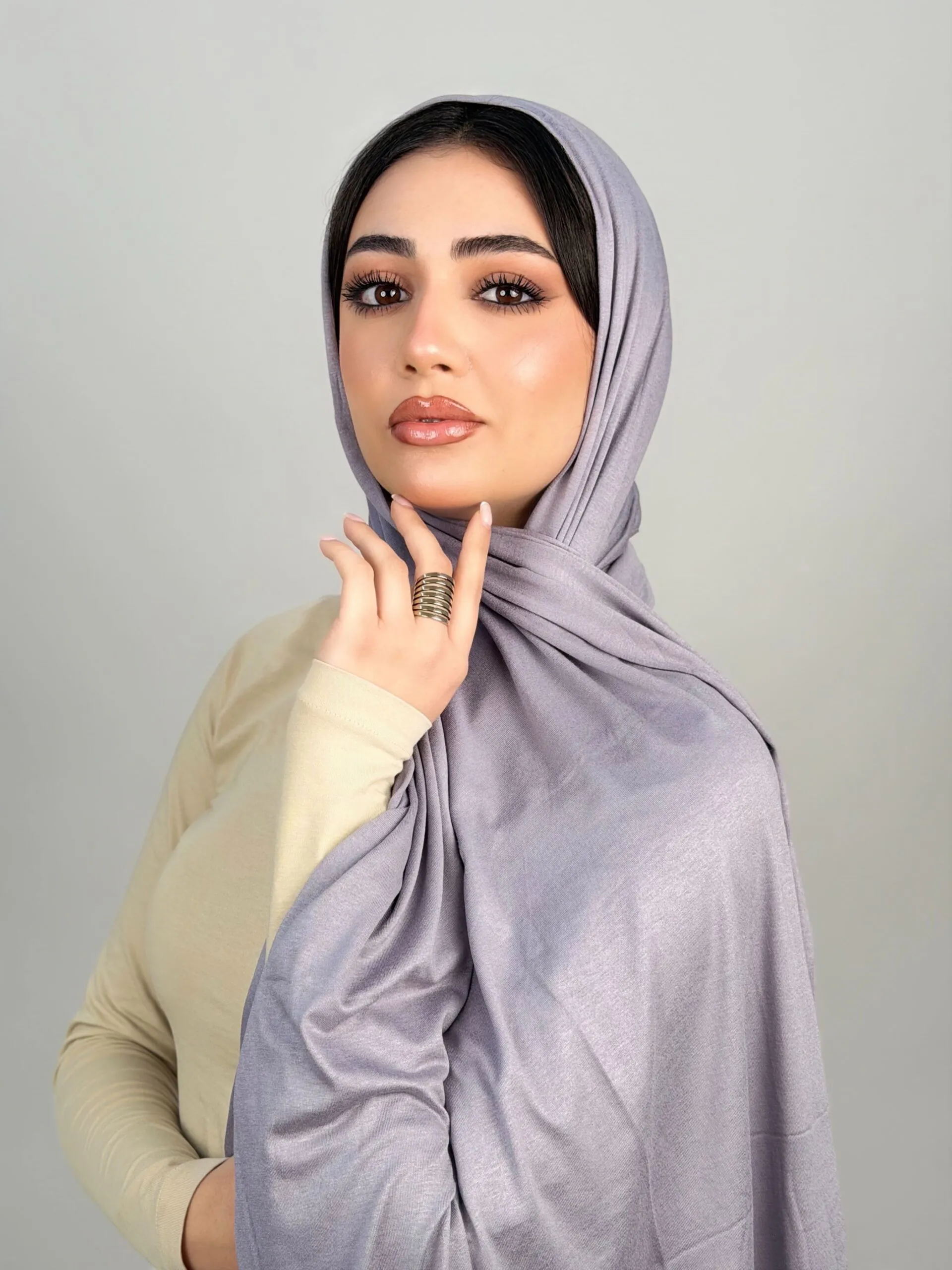 Foulard Cotton Viscose Gris – Image 2