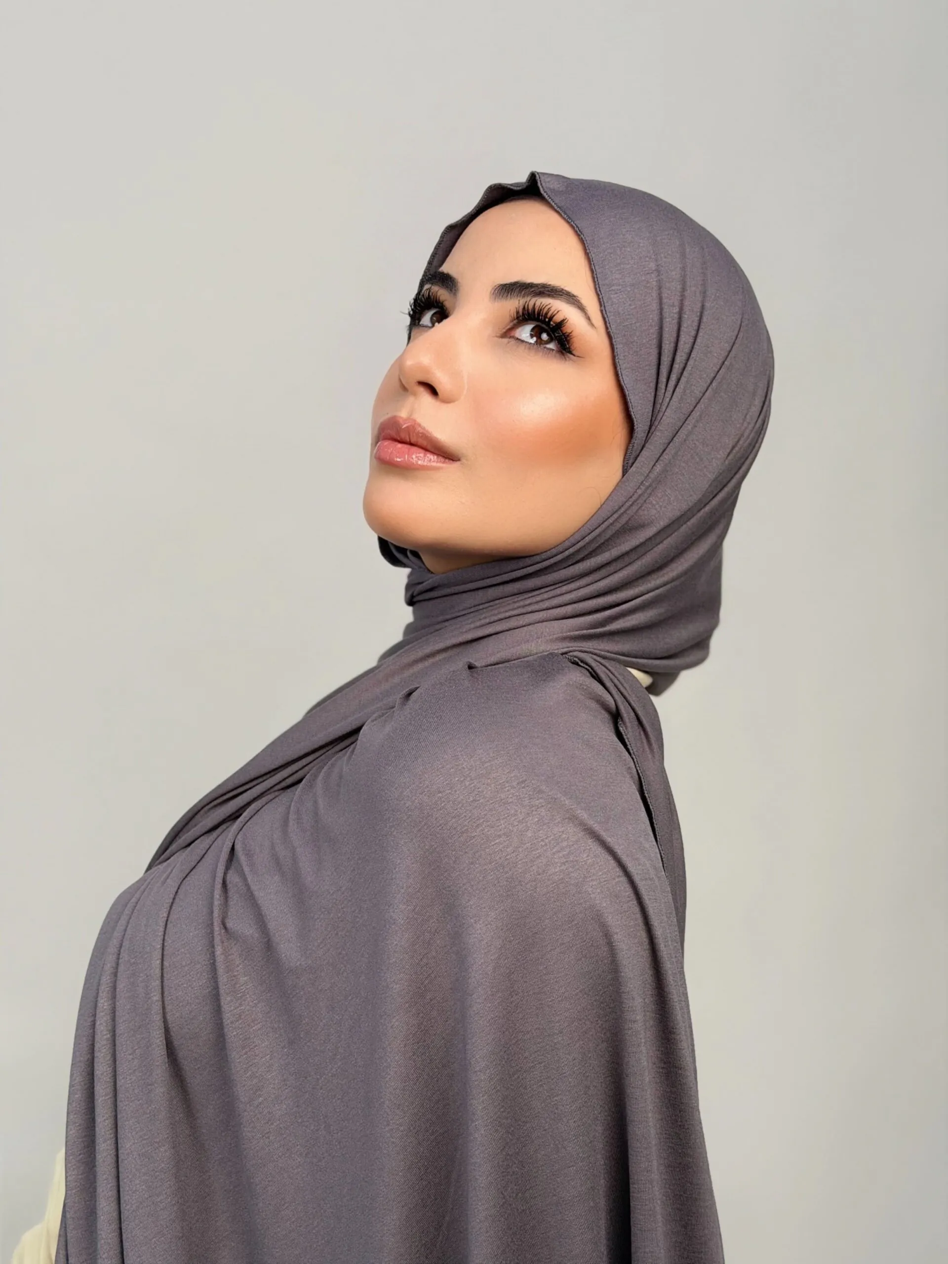 Foulard Cotton Viscose Gris Foncé – Image 3