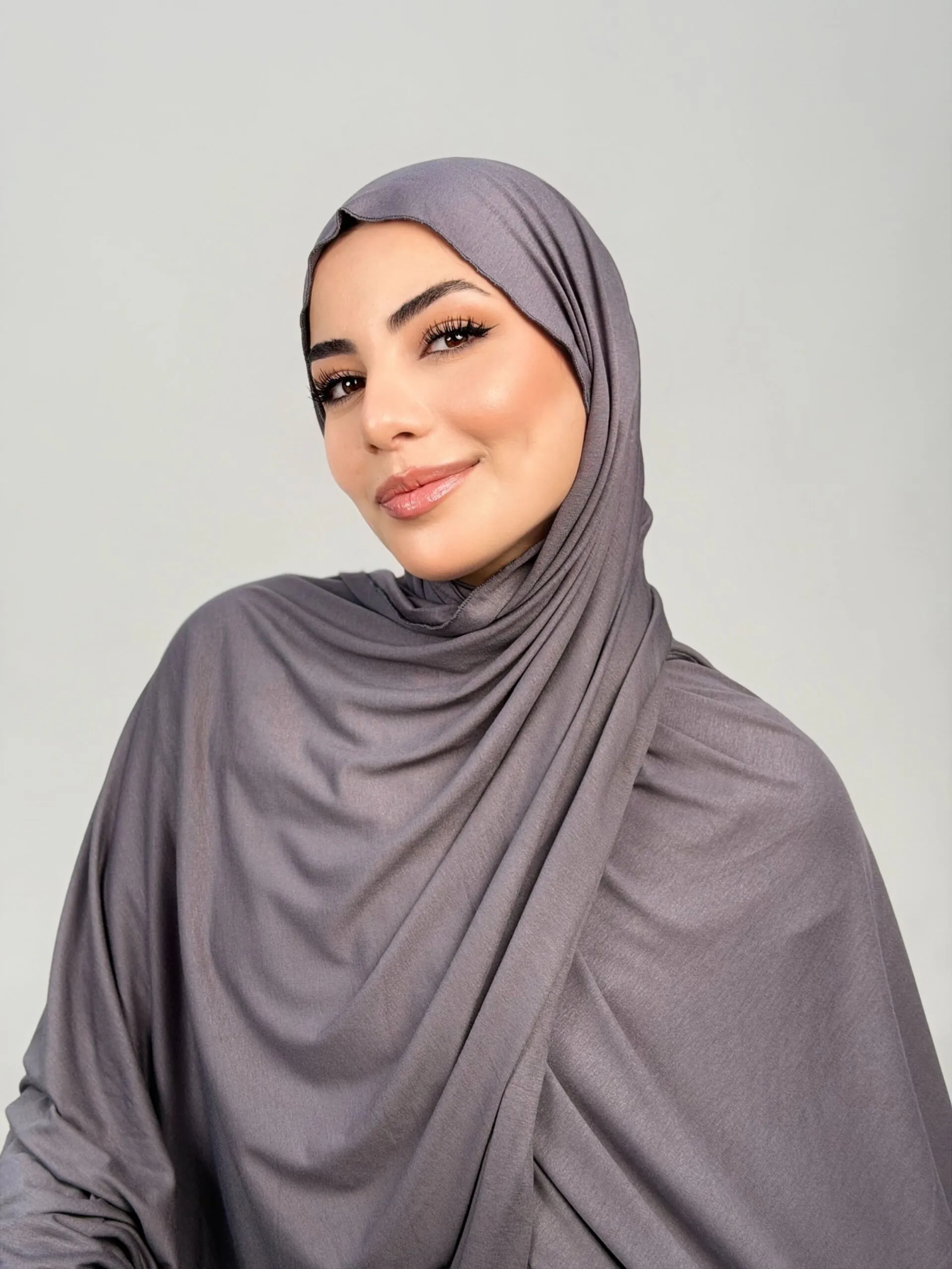 Foulard Cotton Viscose Gris Foncé – Image 1