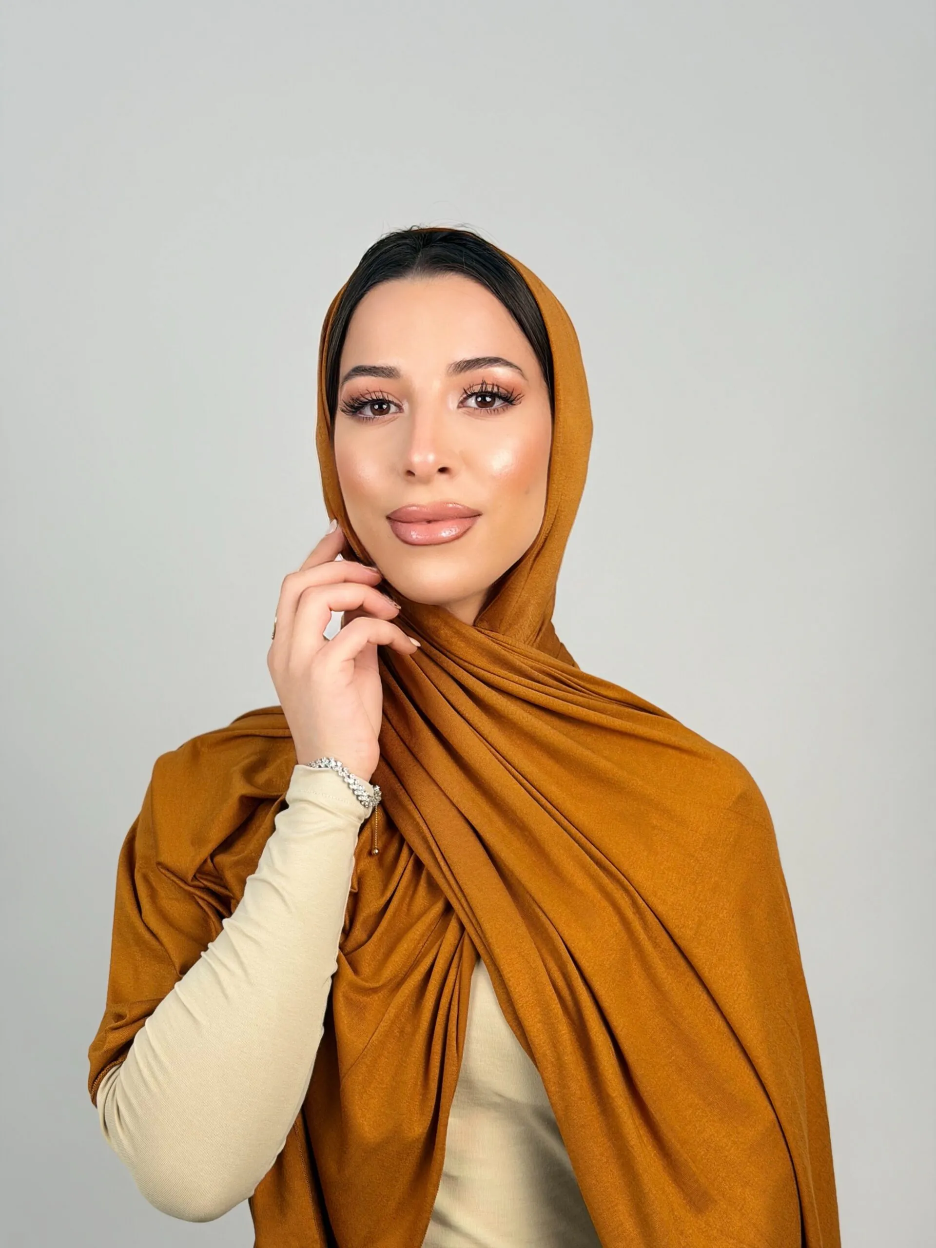 Foulard Cotton Viscose Crème Brûlée – Image 3