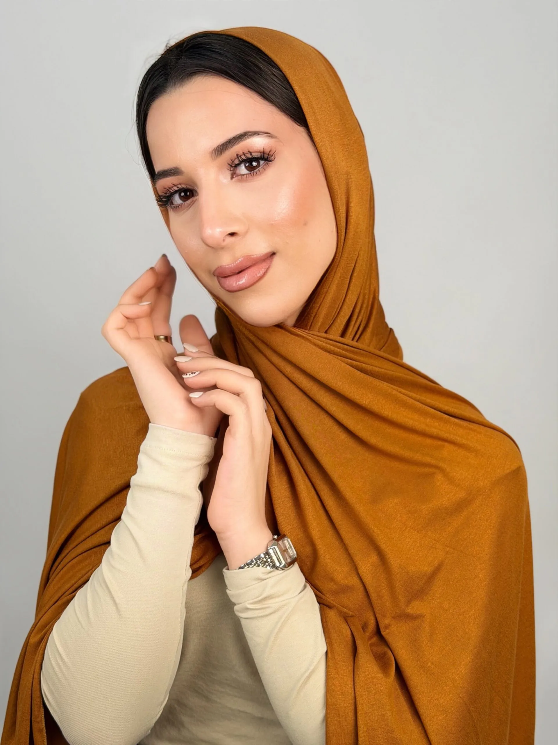 Foulard Cotton Viscose Crème Brûlée – Image 2