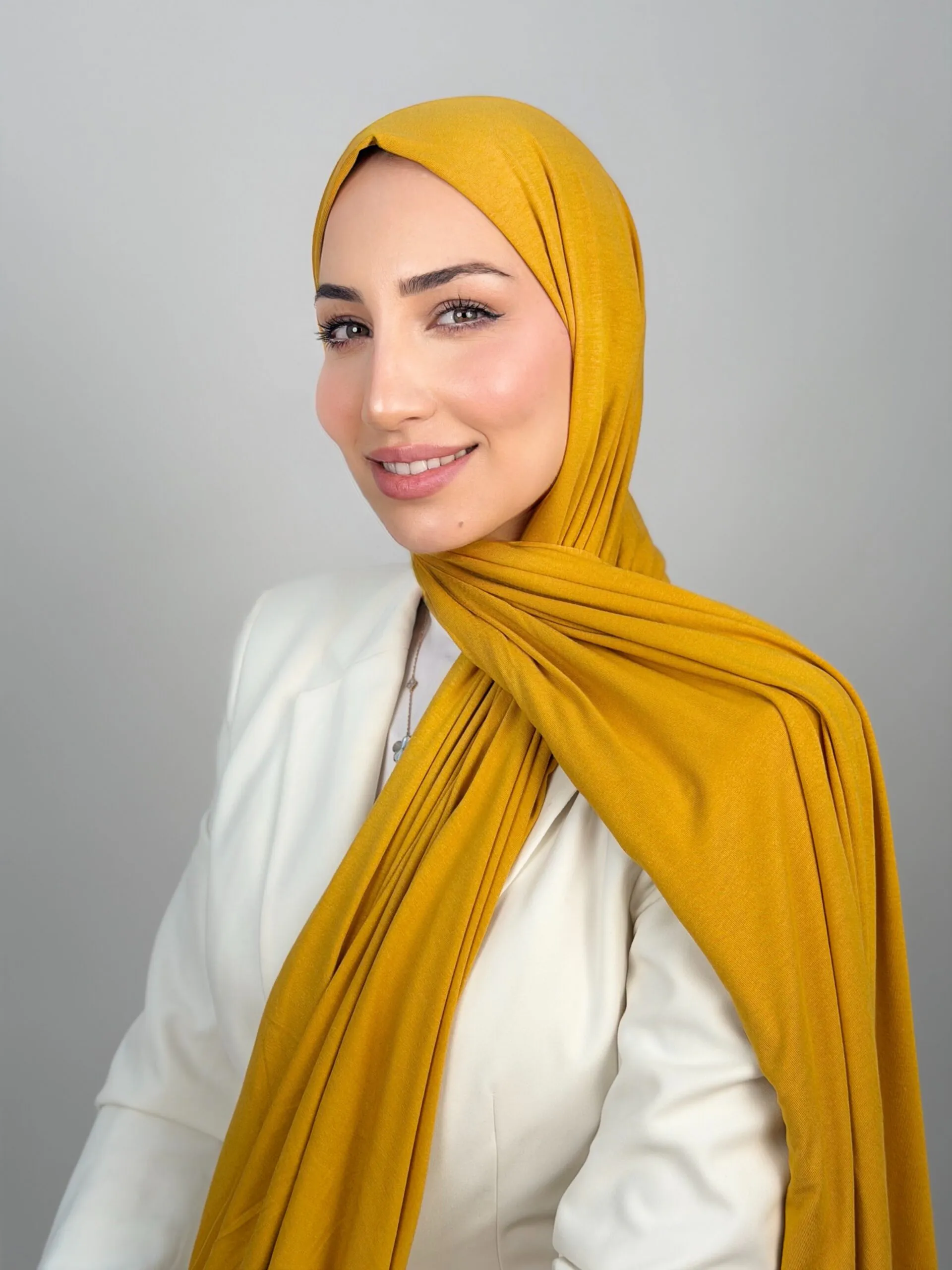 Foulard Cotton Viscose Jaune de Mars – Image 3