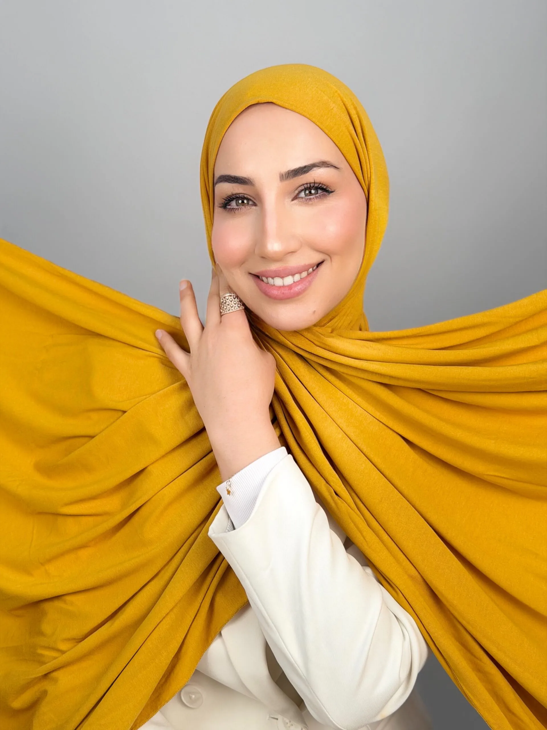Foulard Cotton Viscose Jaune de Mars – Image 2