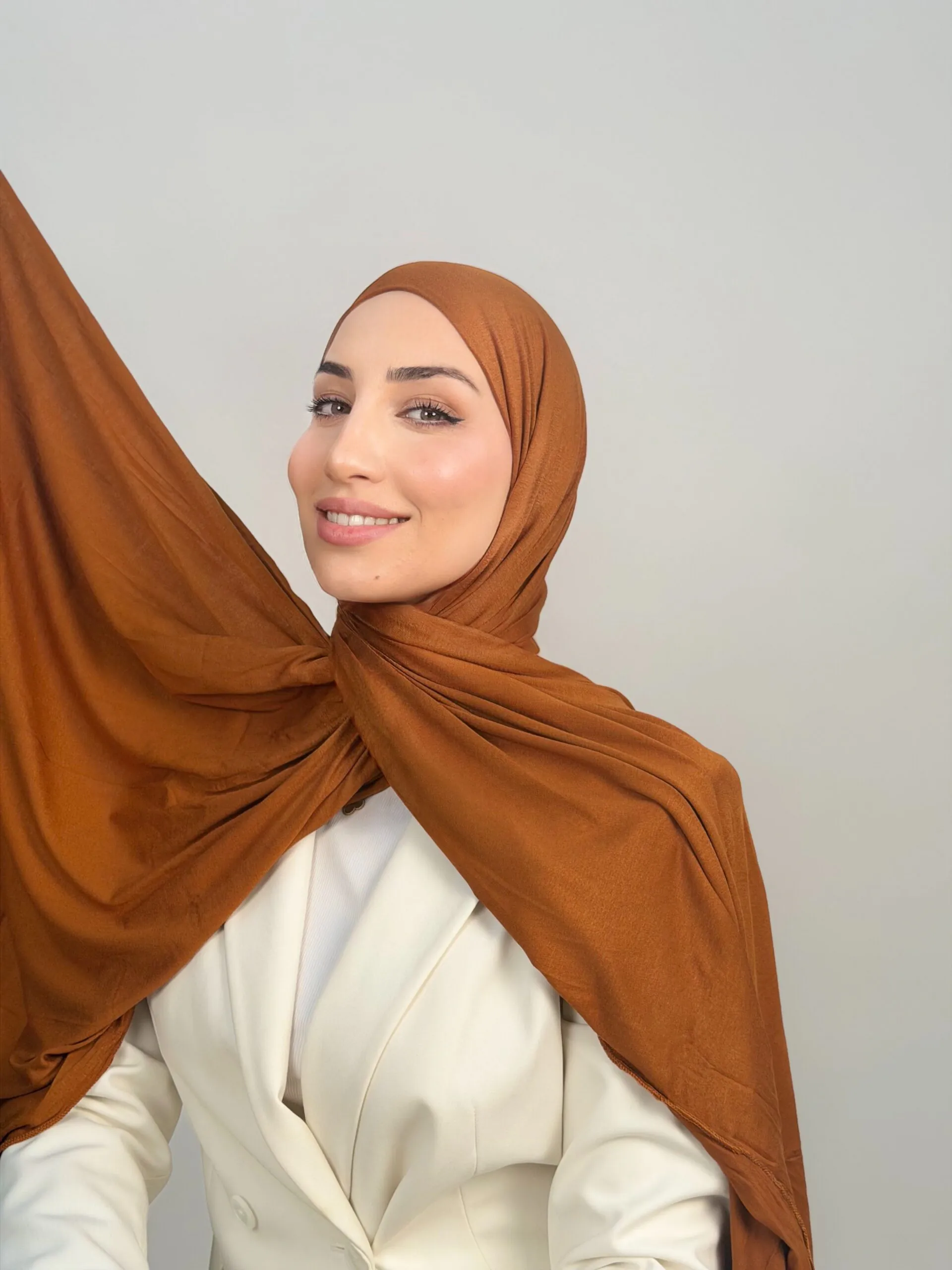 Foulard Cotton Viscose Caramel – Image 3
