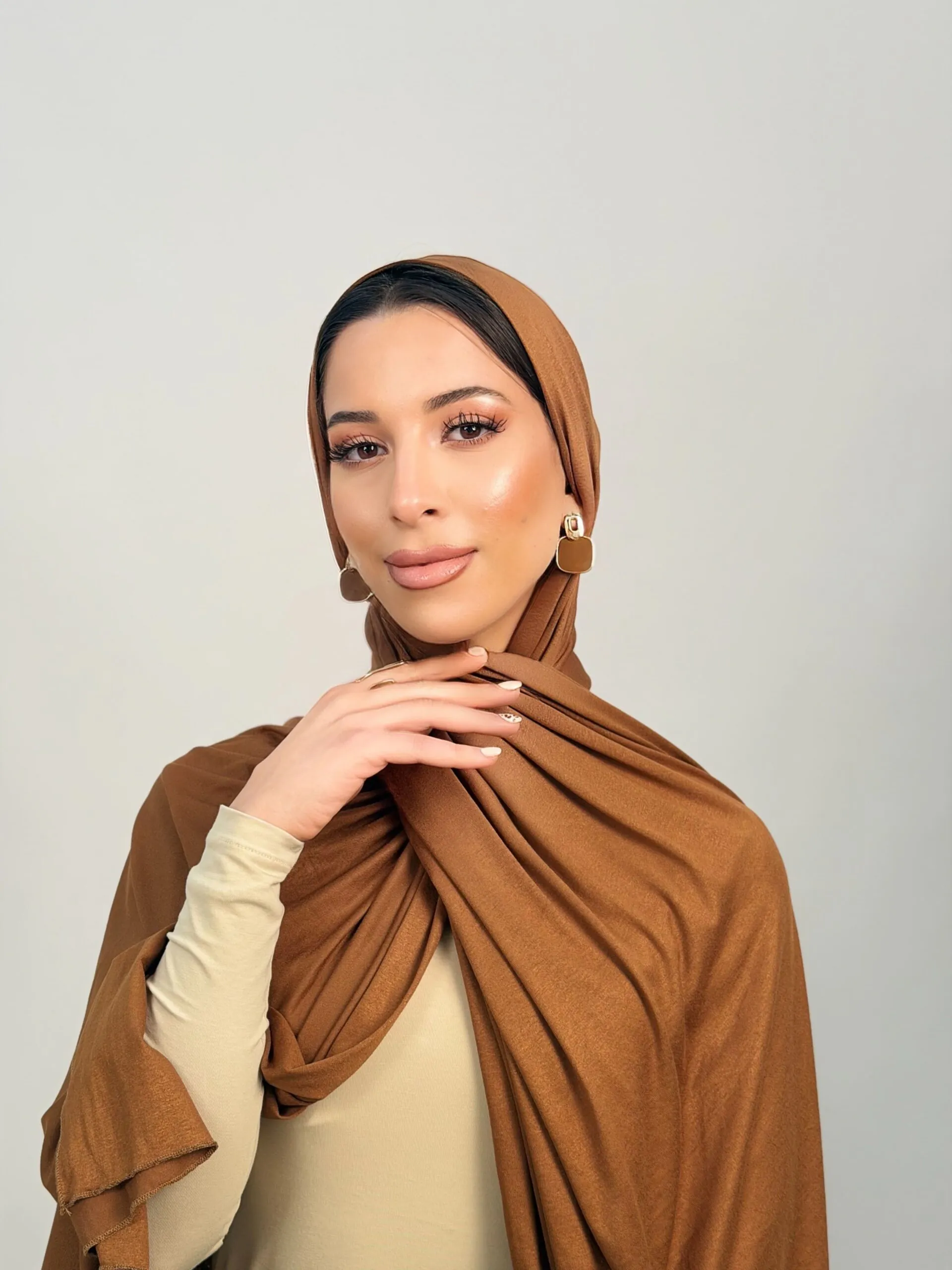 Foulard Cotton Viscose Chocolat – Image 3