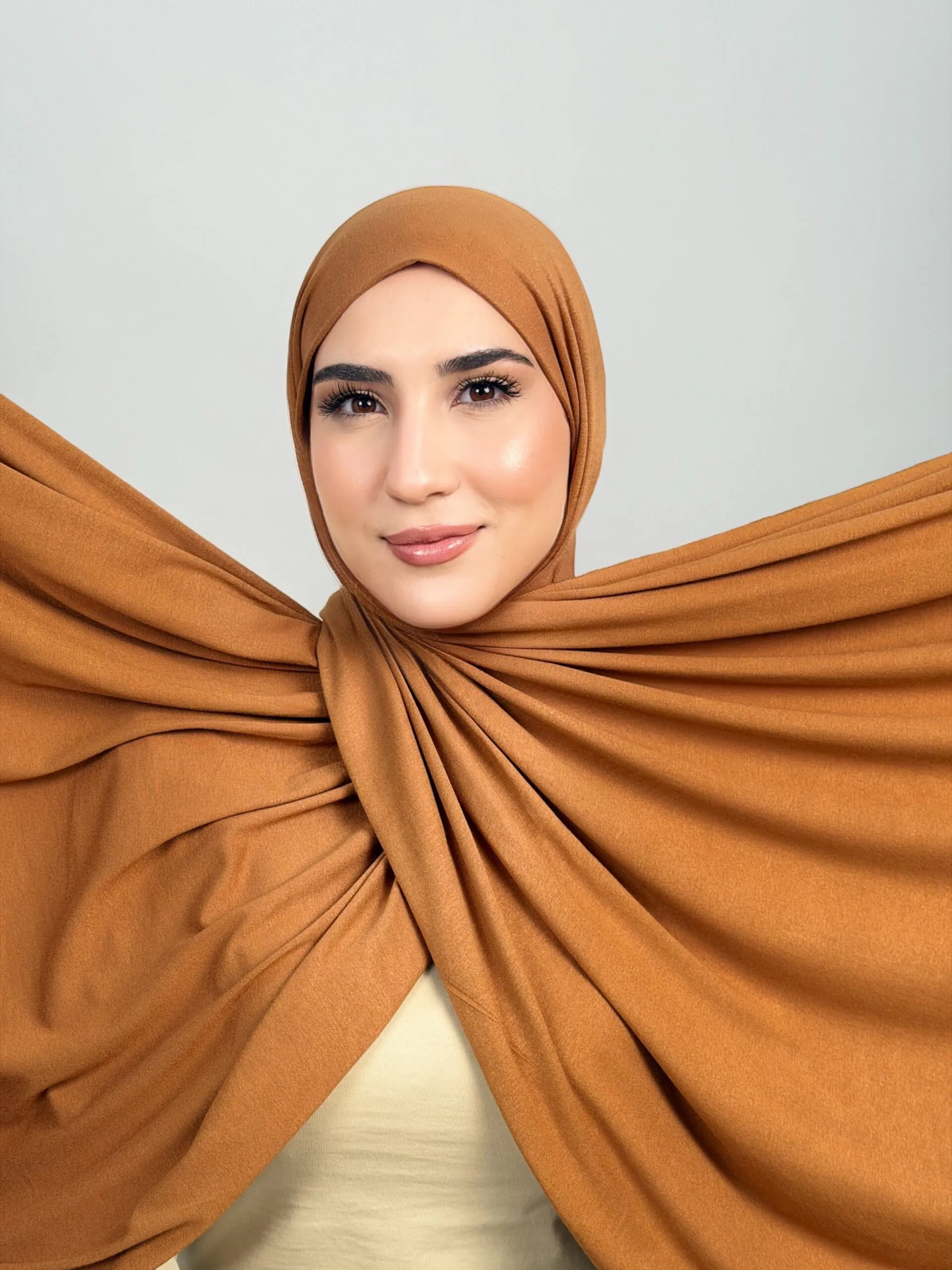 IMG_6488.JPG Foulard Cotton Viscose Noisette – Image 1